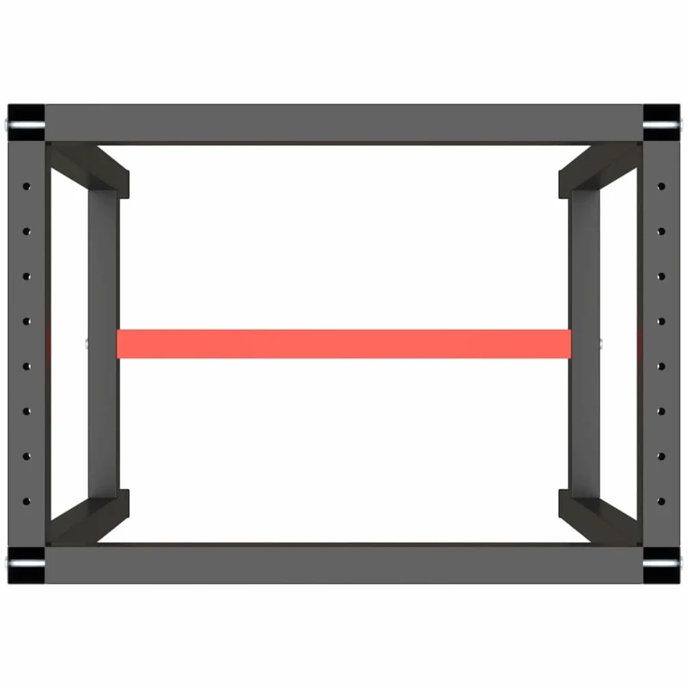 vidaXL Rama do stołu roboczego, czerwono-czarna, 70x50x79 cm, metal, rama do stołu warsztatowego, podstawa do stołu roboczego, podstawy do stołu warsztatowego