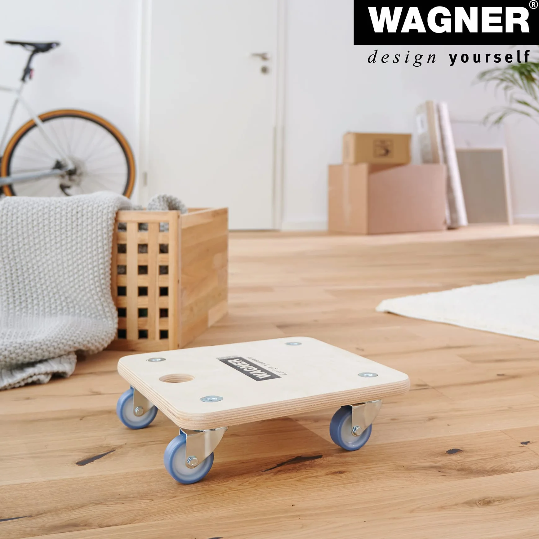 Wagner Transport Aid MM 1353 I 29 x 29 x 8,5 cm - Ładowność 250 kg - Idealny do nieporęcznych, urządzeń i mebli I Otwór na palec I Najlepiej ruchomy I Certyfikat FSC® - 20135301