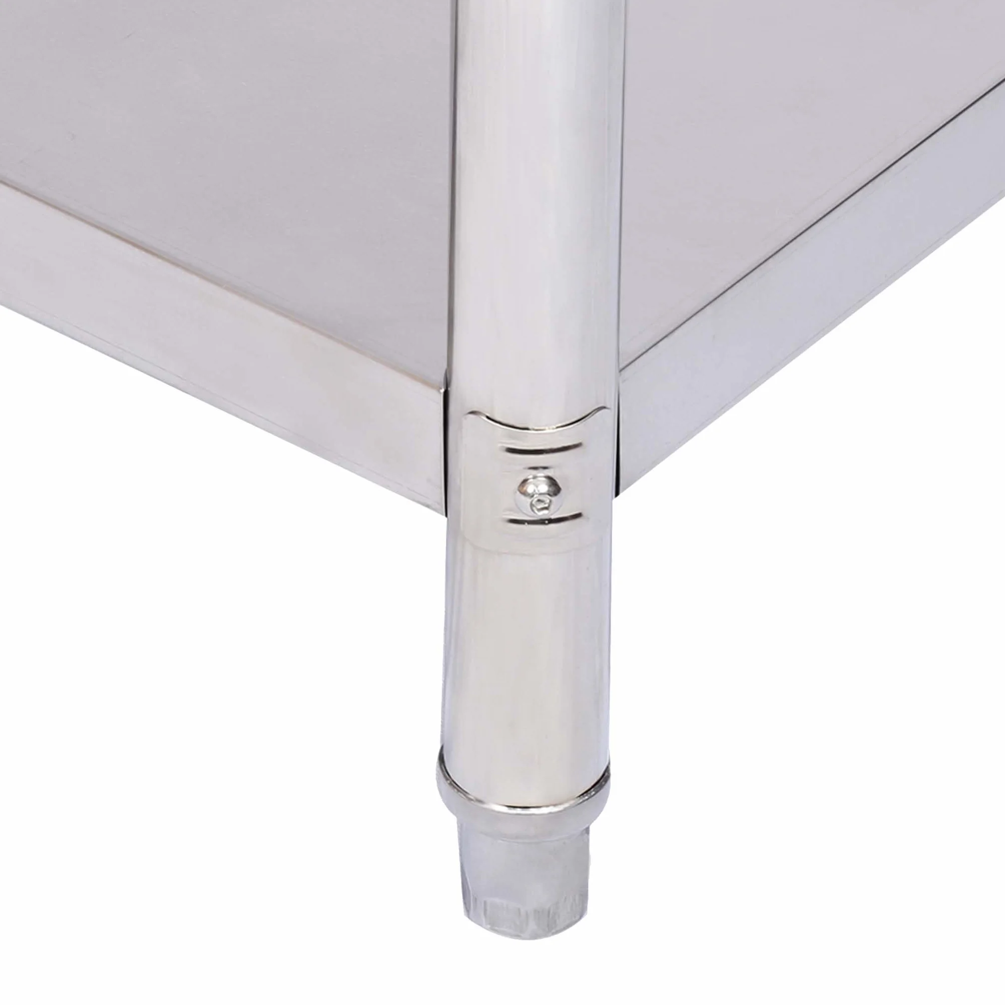 Wiltec Stół gastronomiczny ze stali nierdzewnej z blatem o wymiarach 100 x 60 cm i półką pod blatem, meble do pracy z żywnością