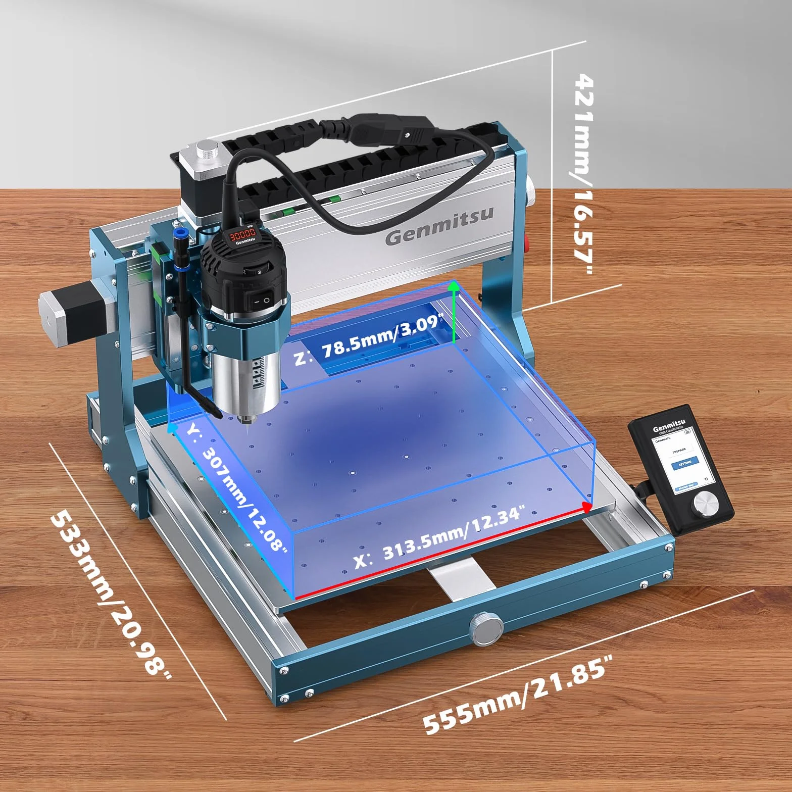 Genmitsu 3030-PROVer Ultra CNC router do metalu, 710 W, precyzja ±0,03 mm, podwójne prowadnice liniowe i śruby kulowe