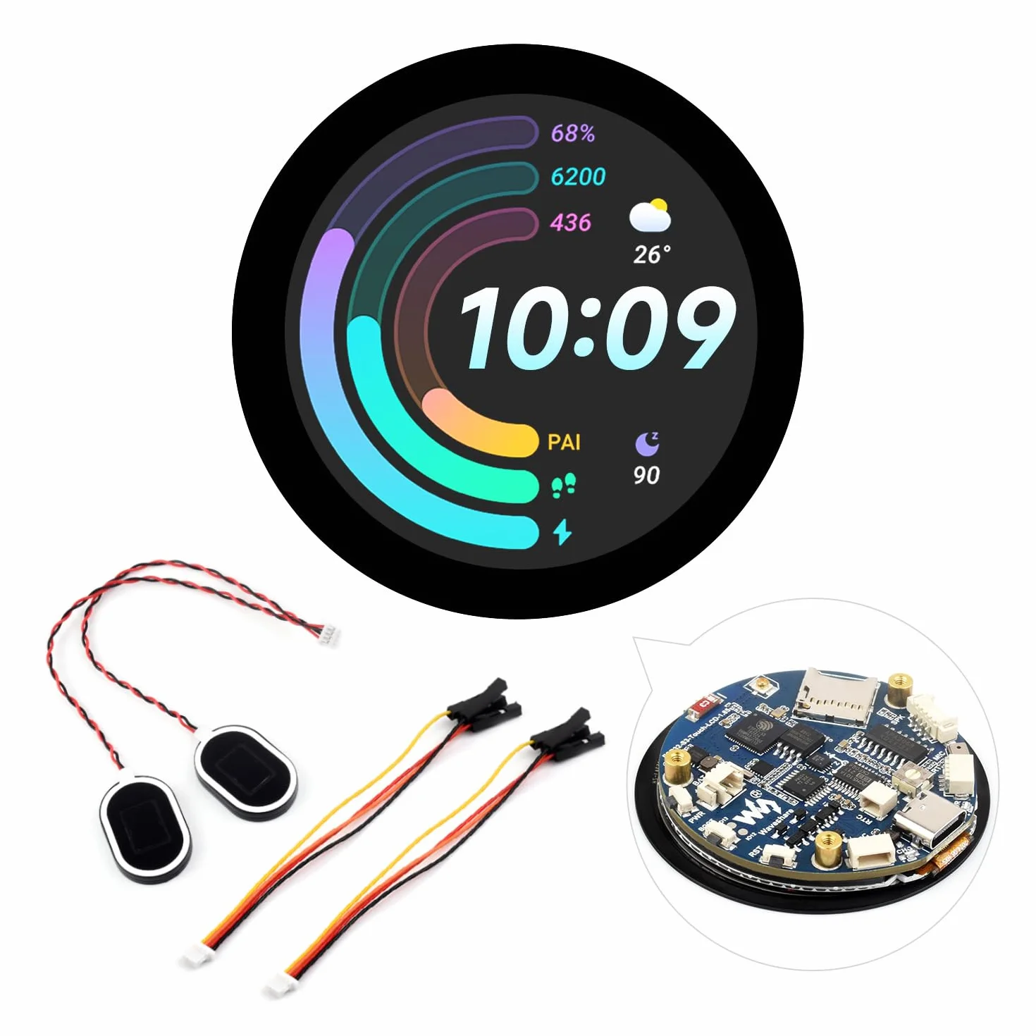 Waveshare ESP32-S3 1.85inch Touch Display Development Board 360x360 32-Bit LX7 Dual-Core 240MHz WiFi BT Accelerometer Gyroscope