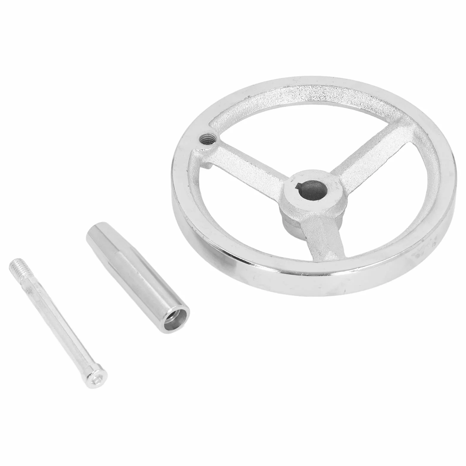 Koło Ręczne żeliwne Chromowane 16x160mm 3 Szprychy Zdejmowanym Uchwytem