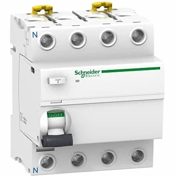 Schneider Electric A9R21440 iID Przełącznik różnicowy, Klasa A, 4P, 40A, 30mA, 73,5mm x 72mm x 91mm, Biały