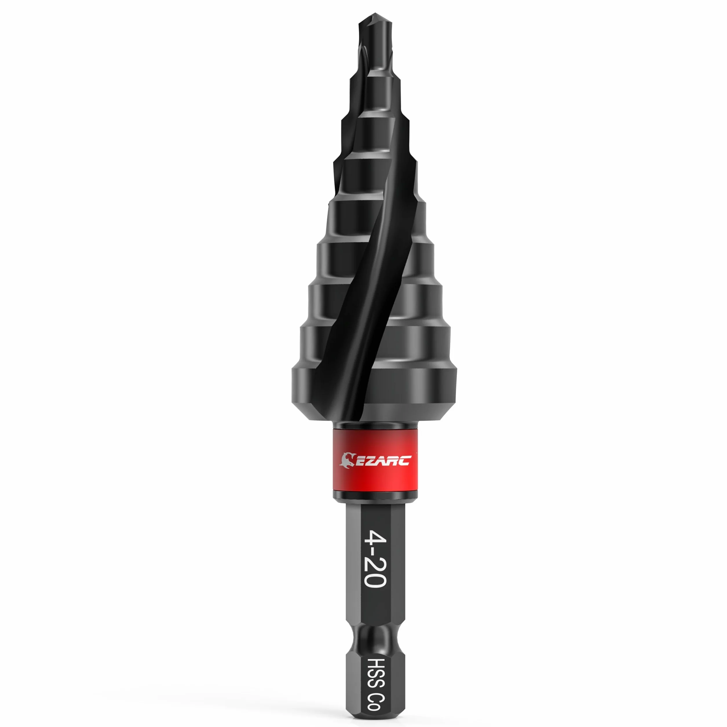 EZARC Wiertło stopniowe M35 kobaltowe Unibit 4-20 mm AlTiN trzpień sześciokątny 1/10.2 cm do metalu stali nierdzewnej