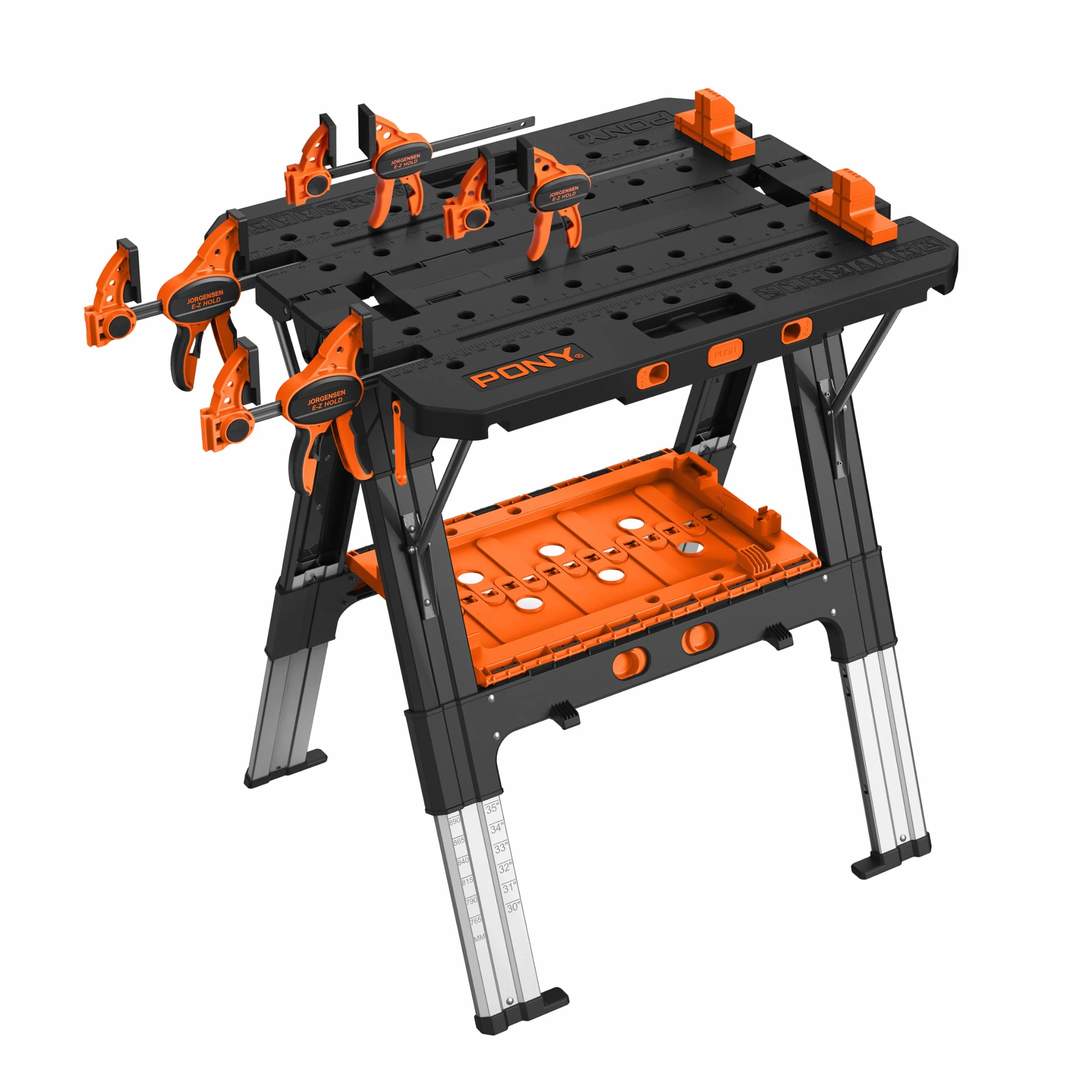 PONY Stół roboczy 2 w 1 z zaciskami spustowymi
