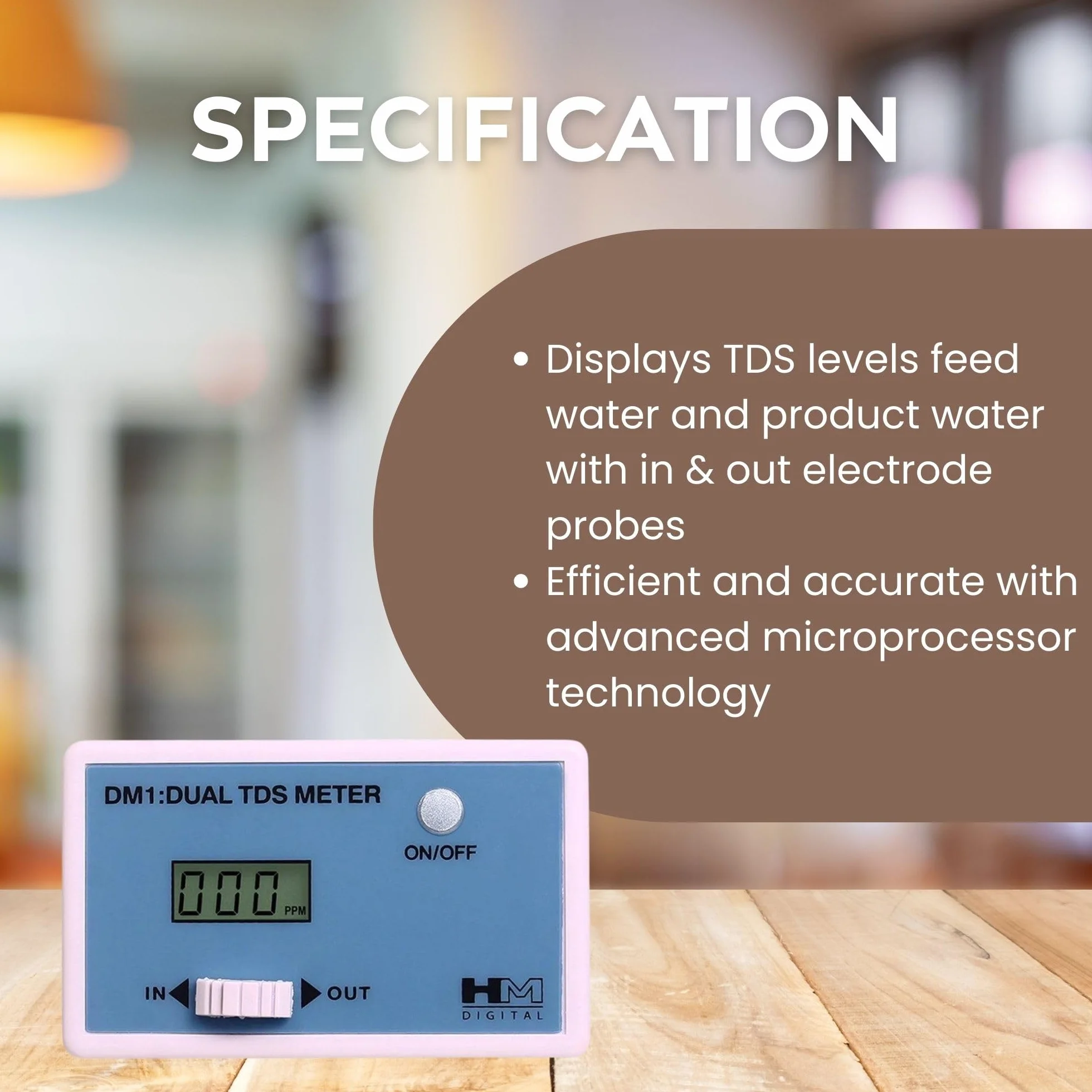 HM Digital DM-1 Podwójny monitor TDS 0-9990 ppm 2%