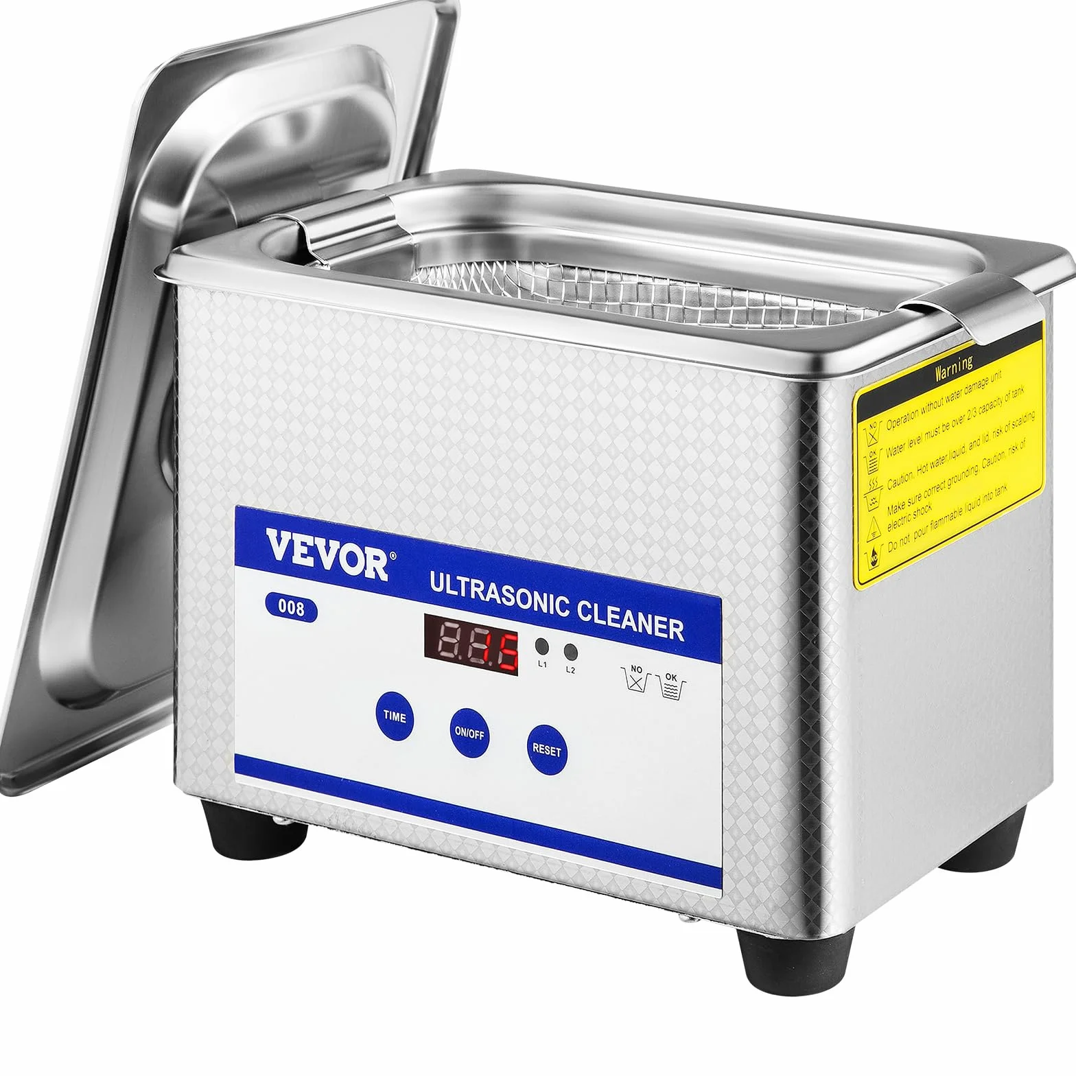 VEVOR Ultradźwiękowy środek czyszczący 800ml 35W Profesjonalna myjka ultradźwiękowa ze stali nierdzewnej 40 kHz z wyświetlaczem LED