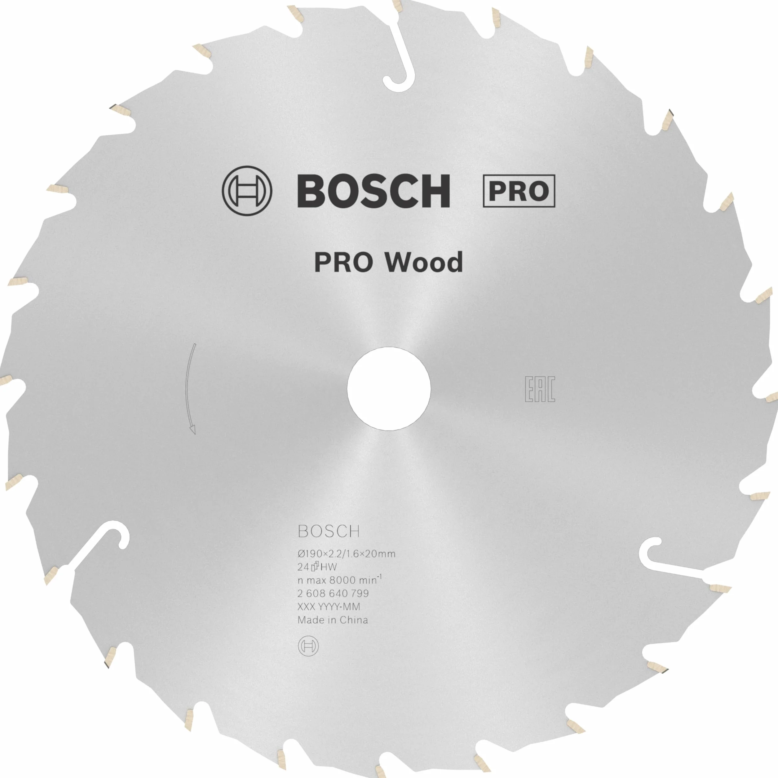 Bosch Professional 1x Tarcza do piły tarczowej Speedline Wood (do Drewno, Płyta wiórowa, Płyty budowlane lekkie, Ø 190 x 20/16 x 2.2 mm, 24 zębów, Osprzęt pił tarczowych)