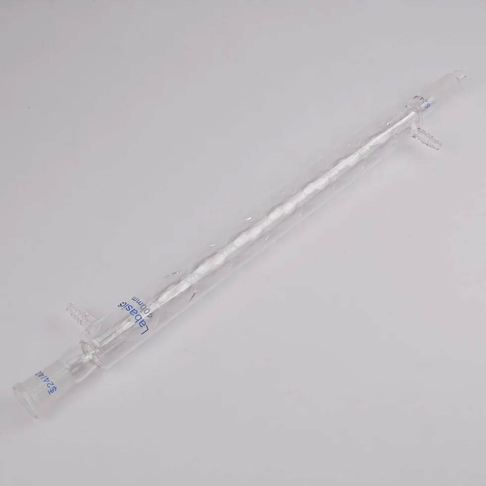 Labasics szkło borokrzemowe Allihn skraplacz ze złączem 24/40 mm długość kurtki laboratoryjnej szklany kondensator
