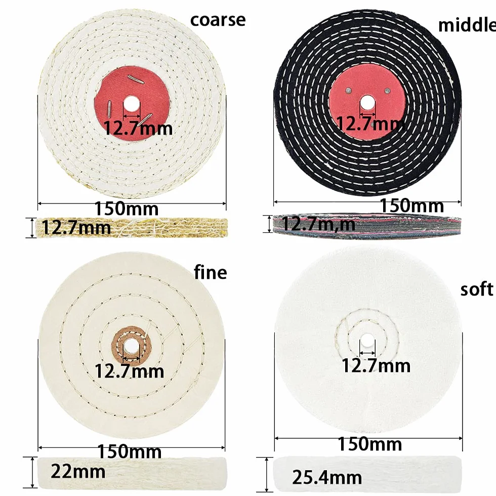 Tarcza polerska 150 mm do szlifierek 12,7 mm 4 sztuki
