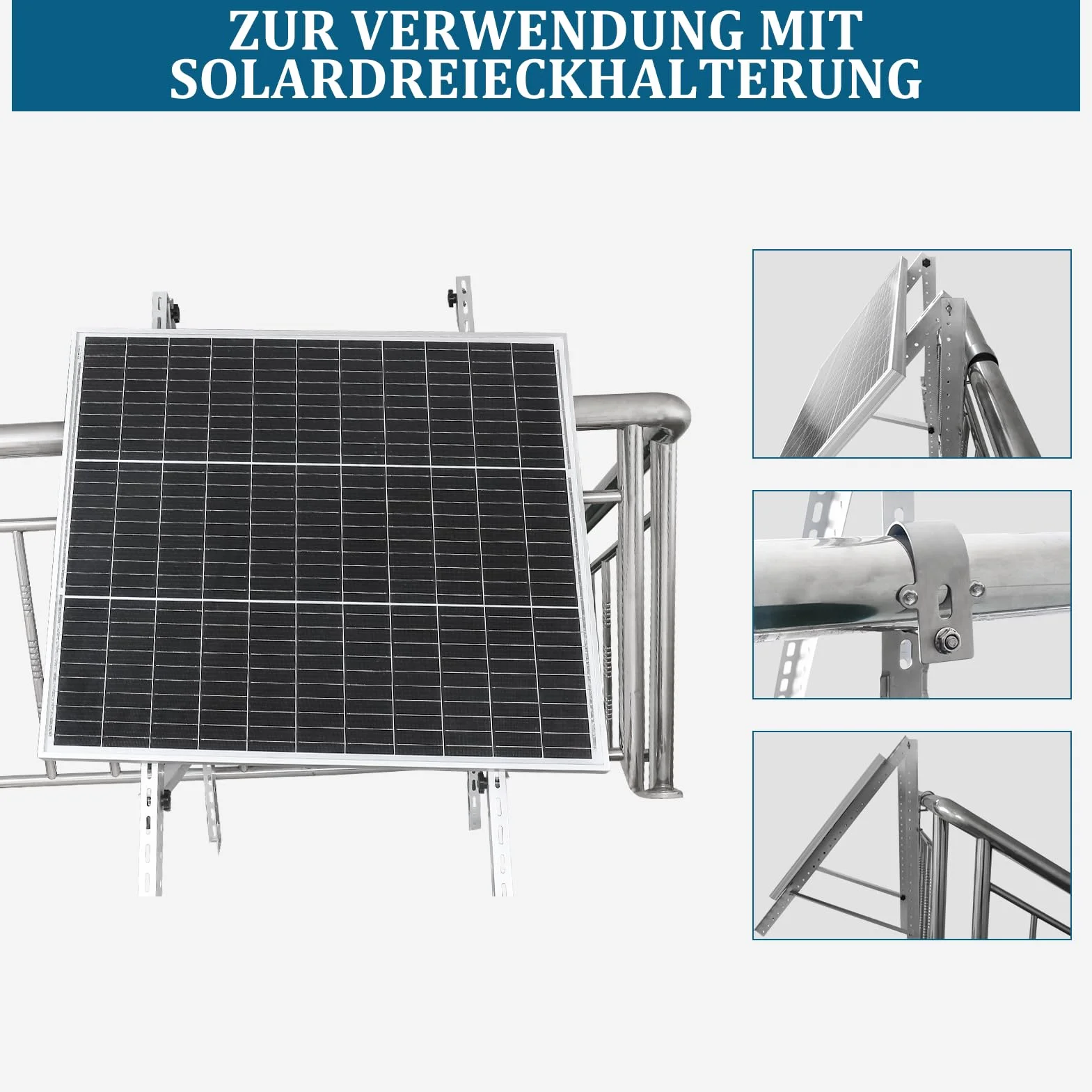 SZ-KARIDGE 4 sztuki haków na moduł solarny, stal nierdzewna, twardość 2,5, elektrownia balkonowa, montaż modułu PV, hak bez wiercenia