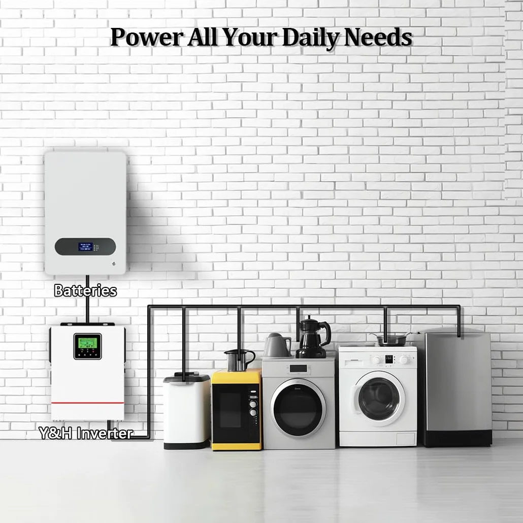 Y&H Hybrydowy falownik solarny 1000 W DC12 V do AC 230 V, niezależny od sieci czysty falownik sinusoidalny z ładowarką solarną 40 A MPPT Max PV 600 W DC 150 V Input, odpowiedni do akumulatorów