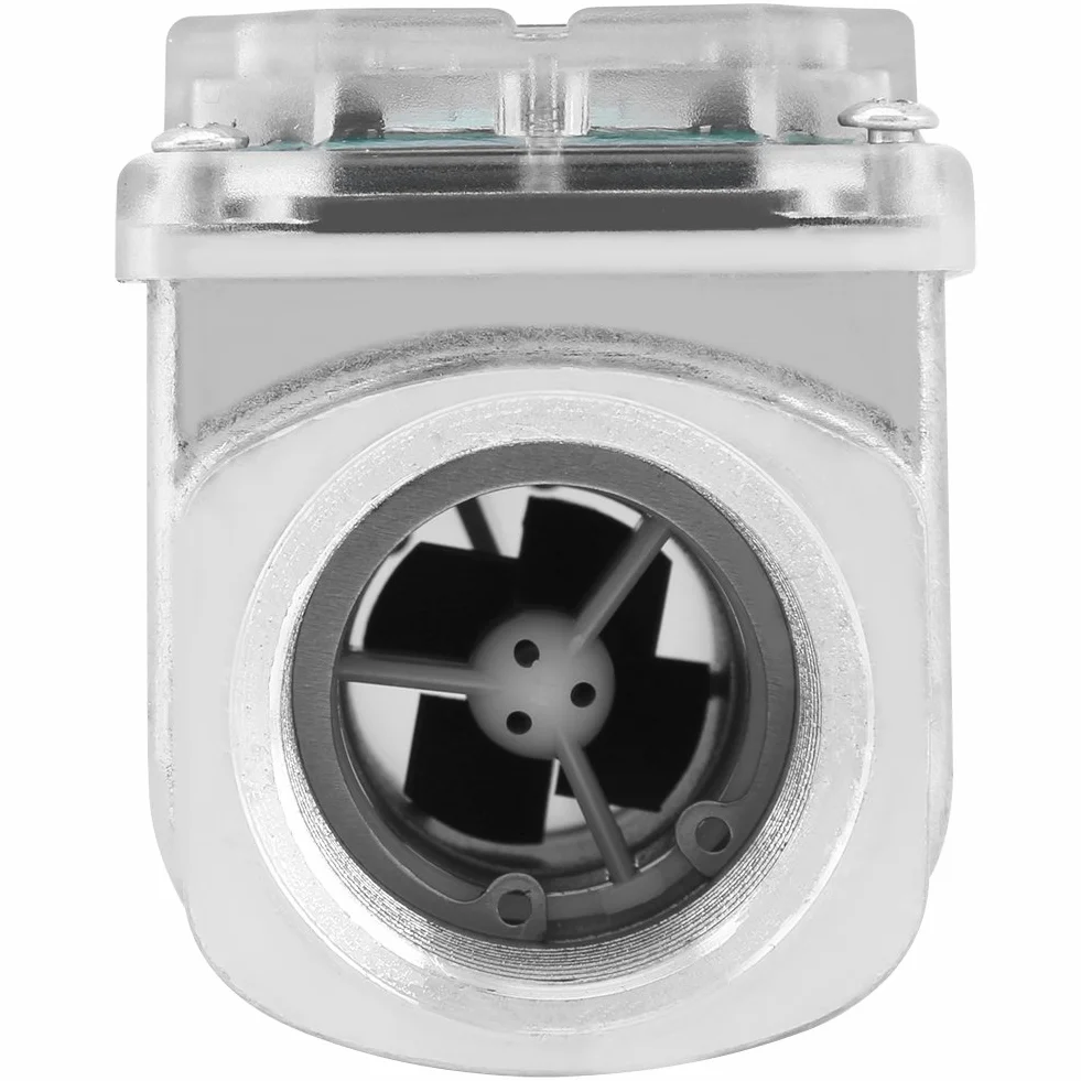 Mini Cyfrowy Przepływomierz Turbinowy Wyświetlacz LCD Miernik Przepływu Pompy do Pomiaru Benzyny Nafty Wysokoprężnej 15-120L 1 "NPT(Czerwony)