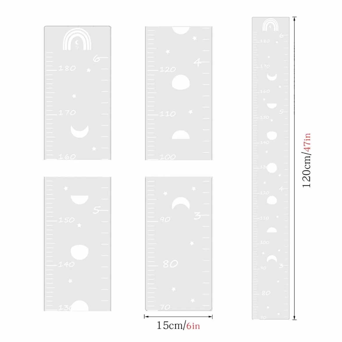 Puzzle Lustrzana Miarka Wzrostu, Miarka Wzrostu Lustro Miarka Wzrostu Dla Dzieci Lustro Na Ścianę, Uniwersalny Akrylowy, Nietłukący Elastyczna Miarka Do Pomiaru Wysokości Z Naklejkami Dla Dzieci(C)