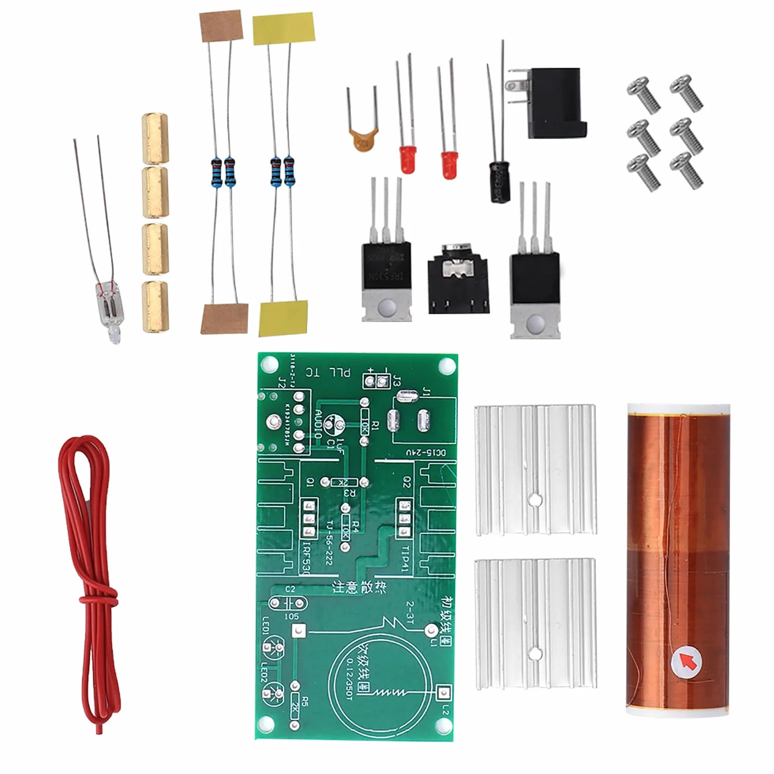 Moduł Cewki Tesli, Głośnik Plazmowy łuku Mini Cewka Tesli DIY Elektroniczny Zestaw Narzędzi 15W DC 15-24V 2A, Elektroniczny moduł Nauczania Cewki Tesli, Cewka Transmisji