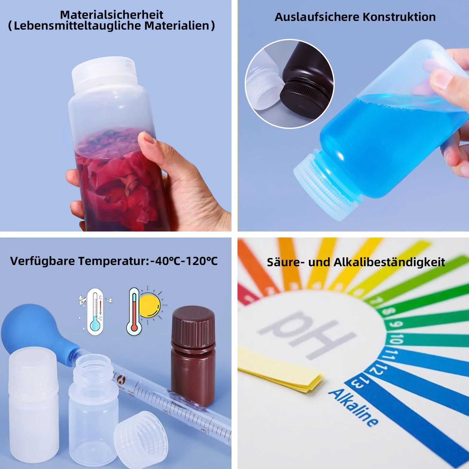 Butelka z tworzywa sztucznego z szerokim otworem, butelka z odczynnikiem laboratoryjnym, uszczelniona, zabezpieczona przed wyciekiem, przezroczysta, butelka HDPE do butelek na tabletki