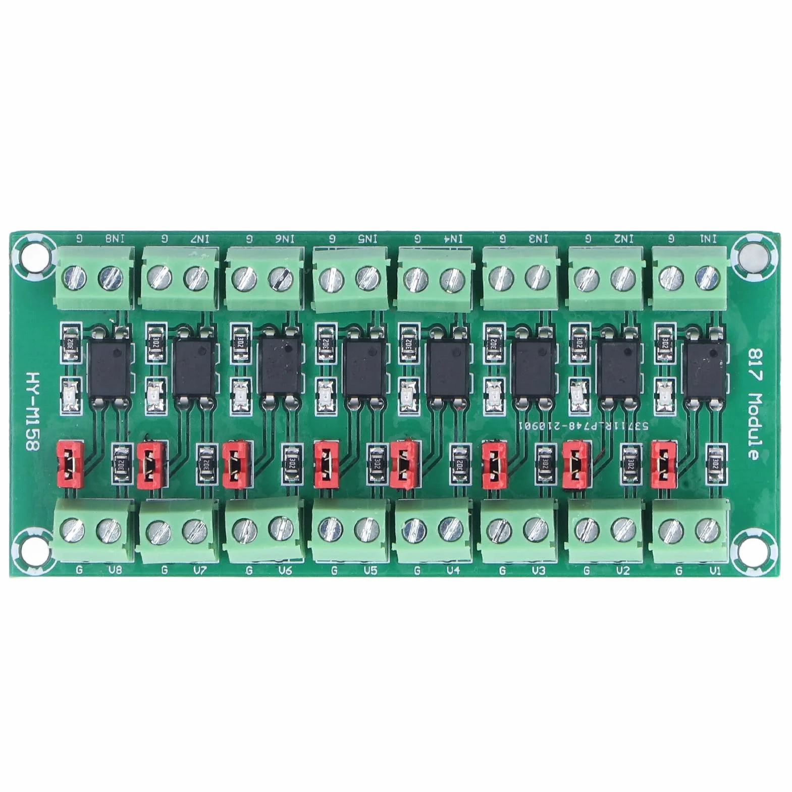 DEWIN Płyta transoptora, płyta izolacyjna transoptora, 8-kanałowy sterownik, fotoelektryczny izolowany moduł 817 3,6-30 V