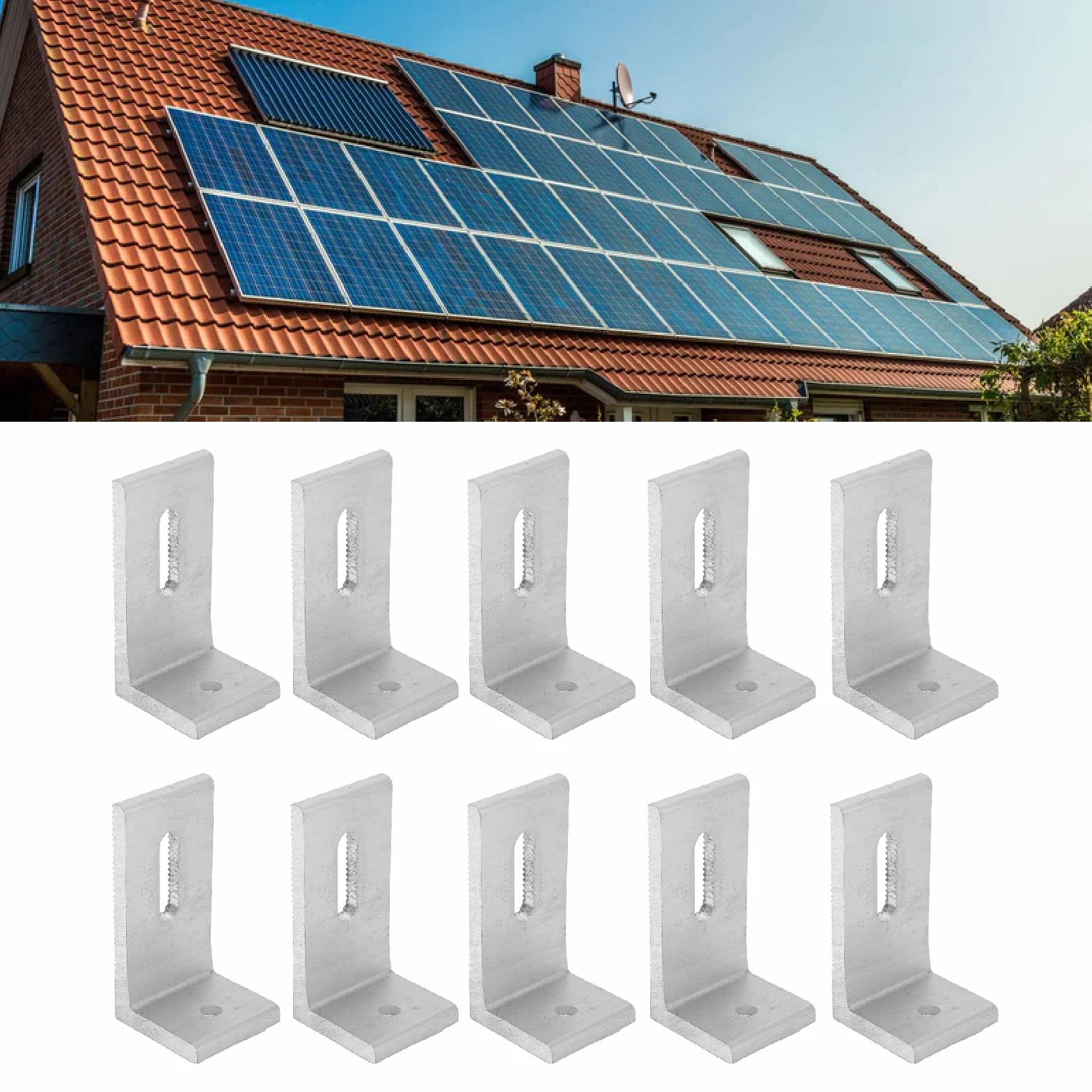 Mocowanie Słoneczne L Foot 10PCS do Panelu Fotowoltaicznego Aluminiowe Wsporniki Dachowe