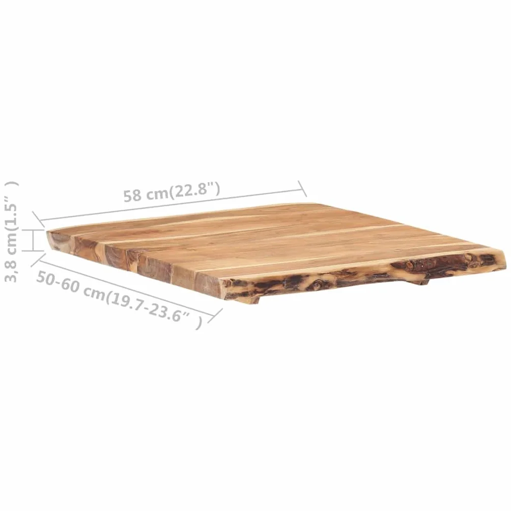 vidaXL Blat lite drewno akacjowe 58x50-60x3,8 cm