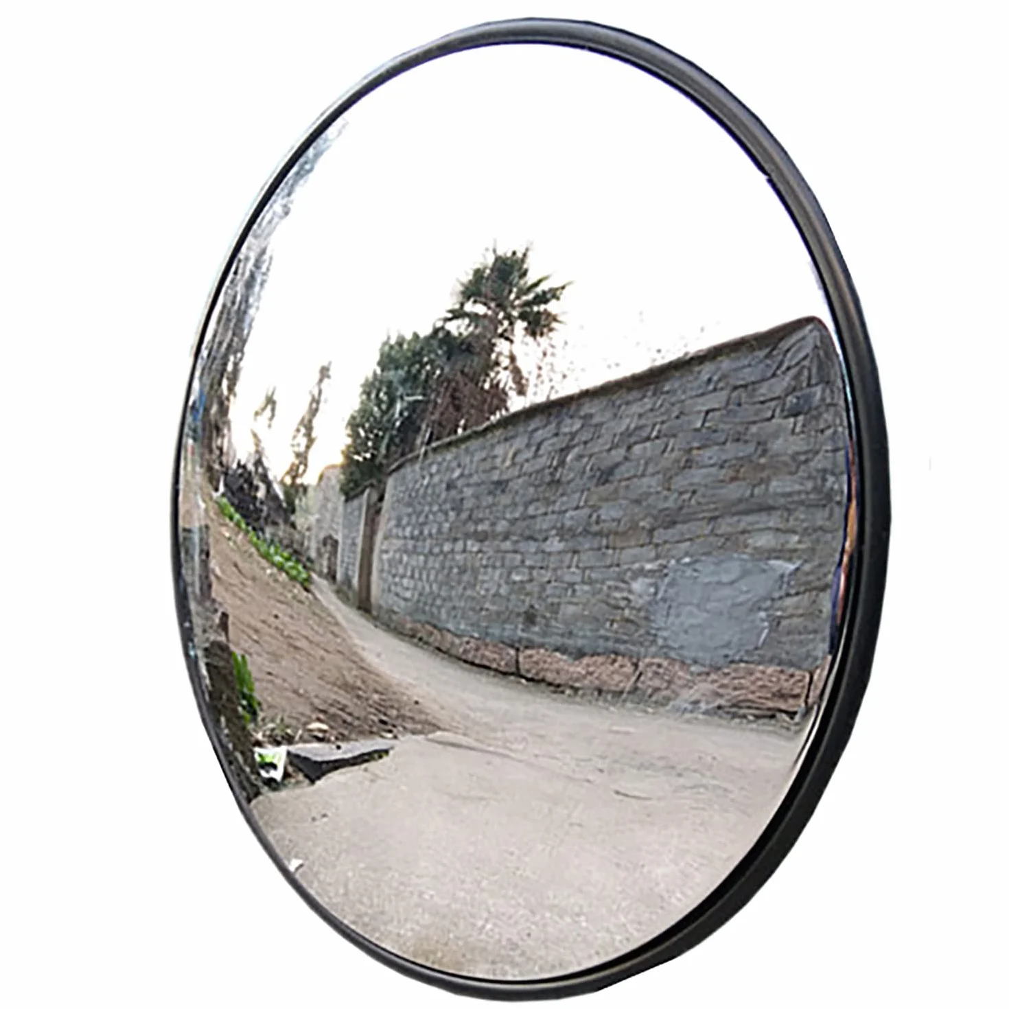 Wypukłe lustro, 45 cm (18") Szerokokątny Niewidomy Spot Security Lustro Drogi Community Corners Kupuj Warehouses Hospitals Drogi górskie Parkingi samochodowe,Black,45cm