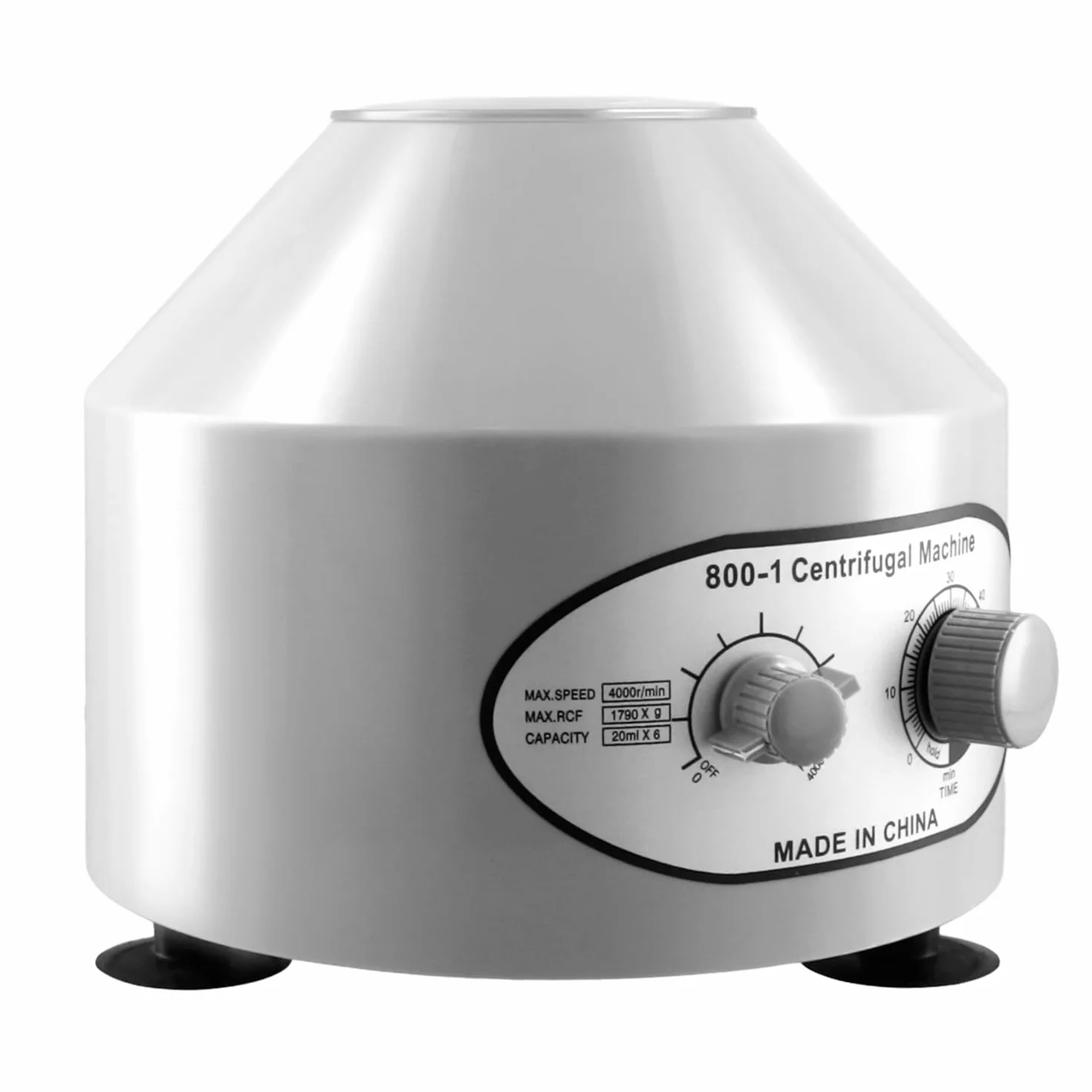 QWORK® Wirówka laboratoryjna stołowa z 20 ml x 6 rurkami, regulacja prędkości 4000 obr./min, timer 0-60 minut, do badań naukowych i laboratoryjnych
