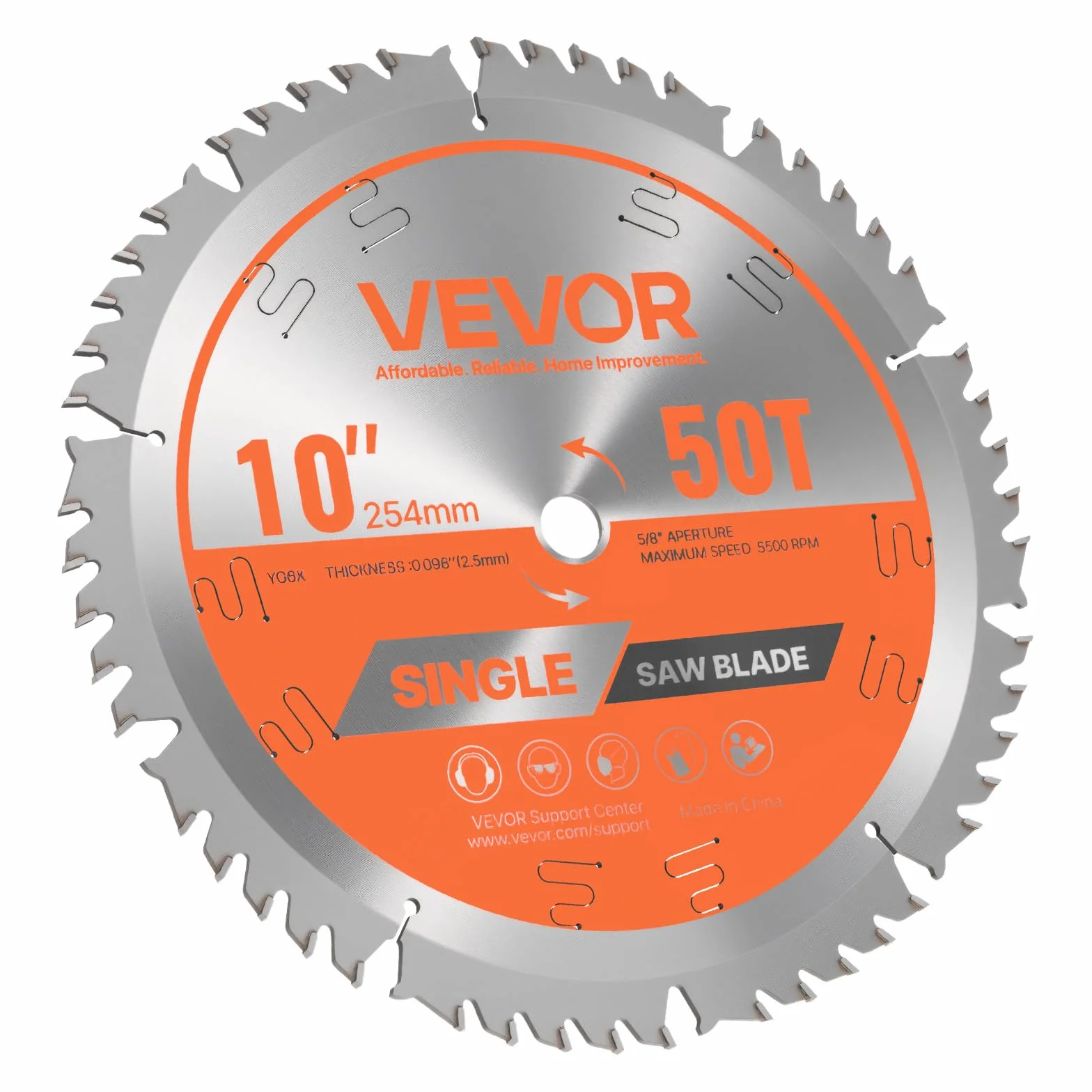 VEVOR Tarcza tarczowa do piły ukośnej Ø 254 mm, ostrze tnące do piły ukośnej, 50 zębów, wał 15,875 mm, do obróbki drewna, cięcia twardego sklejki
