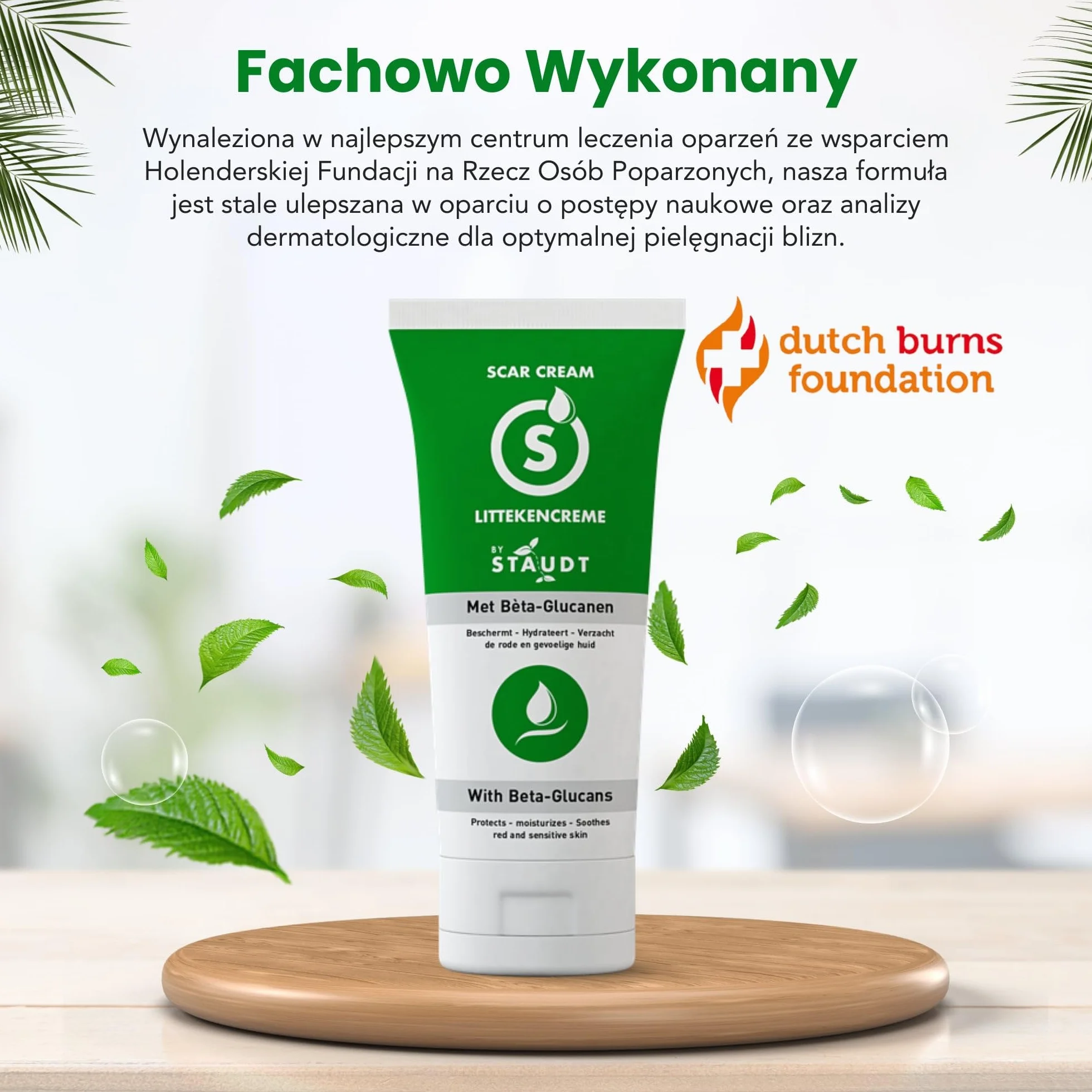 STAUDT Krem na blizny premium, 100 ml, wartościowy rozmiar, zaawansowana formuła z witaminą E, miodem, kwasem hialuronowym i silikonem, intensywne gojenie starych i nowych blizn, chirurgicznych,
