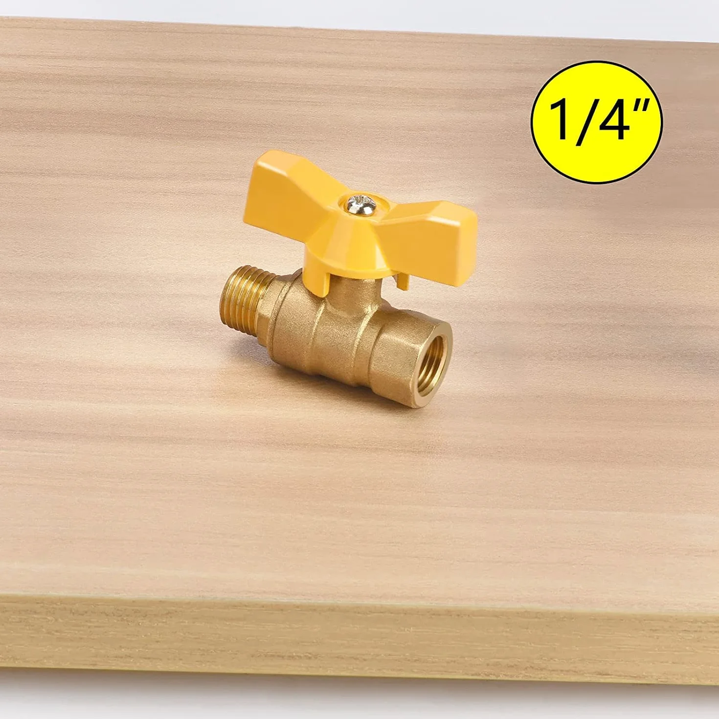 Zawór kulowy 1/4 cala, zawór odcinający, pełny przepływ, mosiężny zawór kulowy 1/4" z uchwytem skrzydłowym
