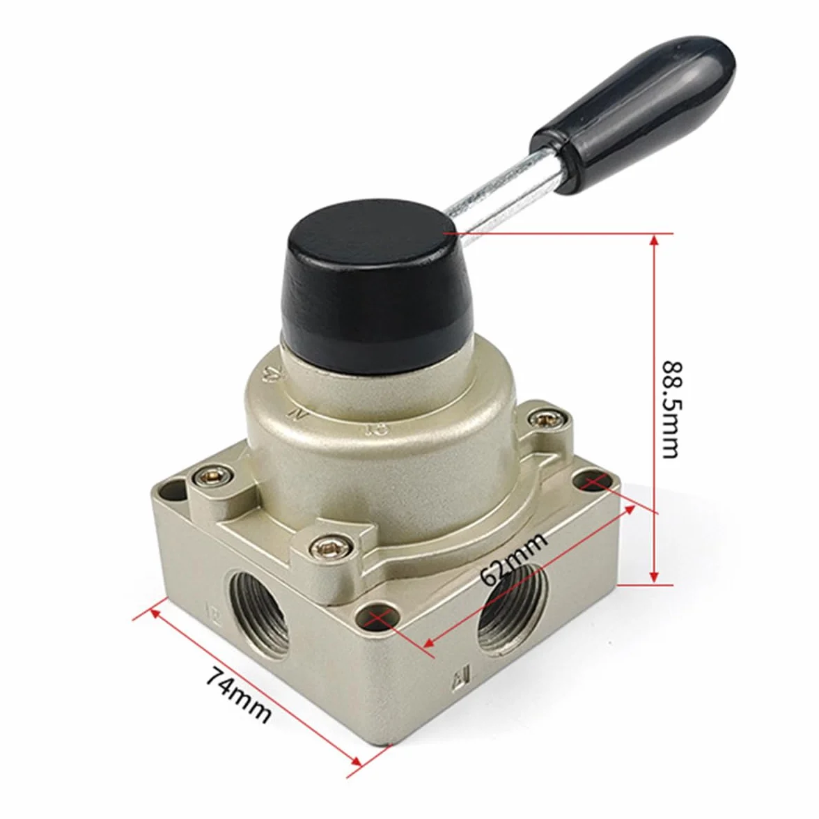 Zawór ręczny pneumatyczny Hv-03 3/8" BSP 3-pozycyjny 4-drożny