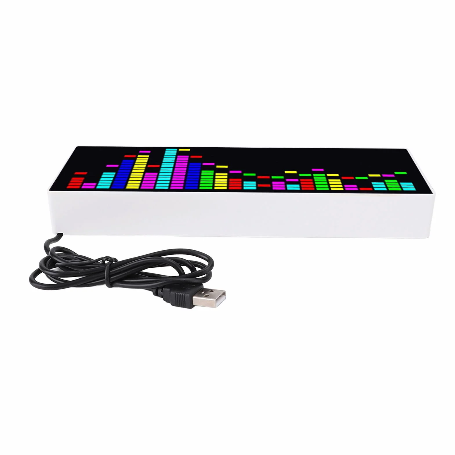 Wyświetlacz Widma Muzycznego, Analizator Muzyki LED, Analizator Widma Audio, Rhythm Light Level Sensor Clock Wyświetlacz, 12 Dynamicznych i 7 Efektów Kolorowych
