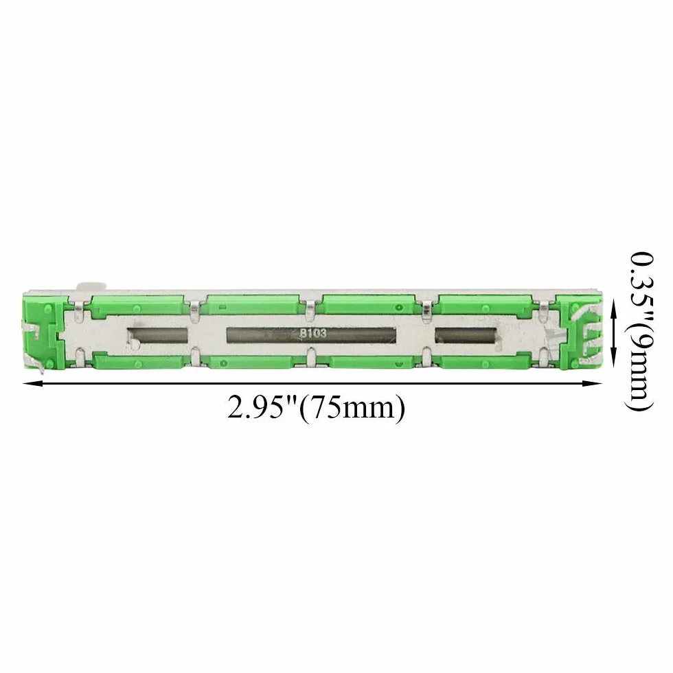 DollaTek 5 szt. 75 mm B103 10K omów potencjometr przesuwny podwójny liniowy 10K potencjometr elektroniczny