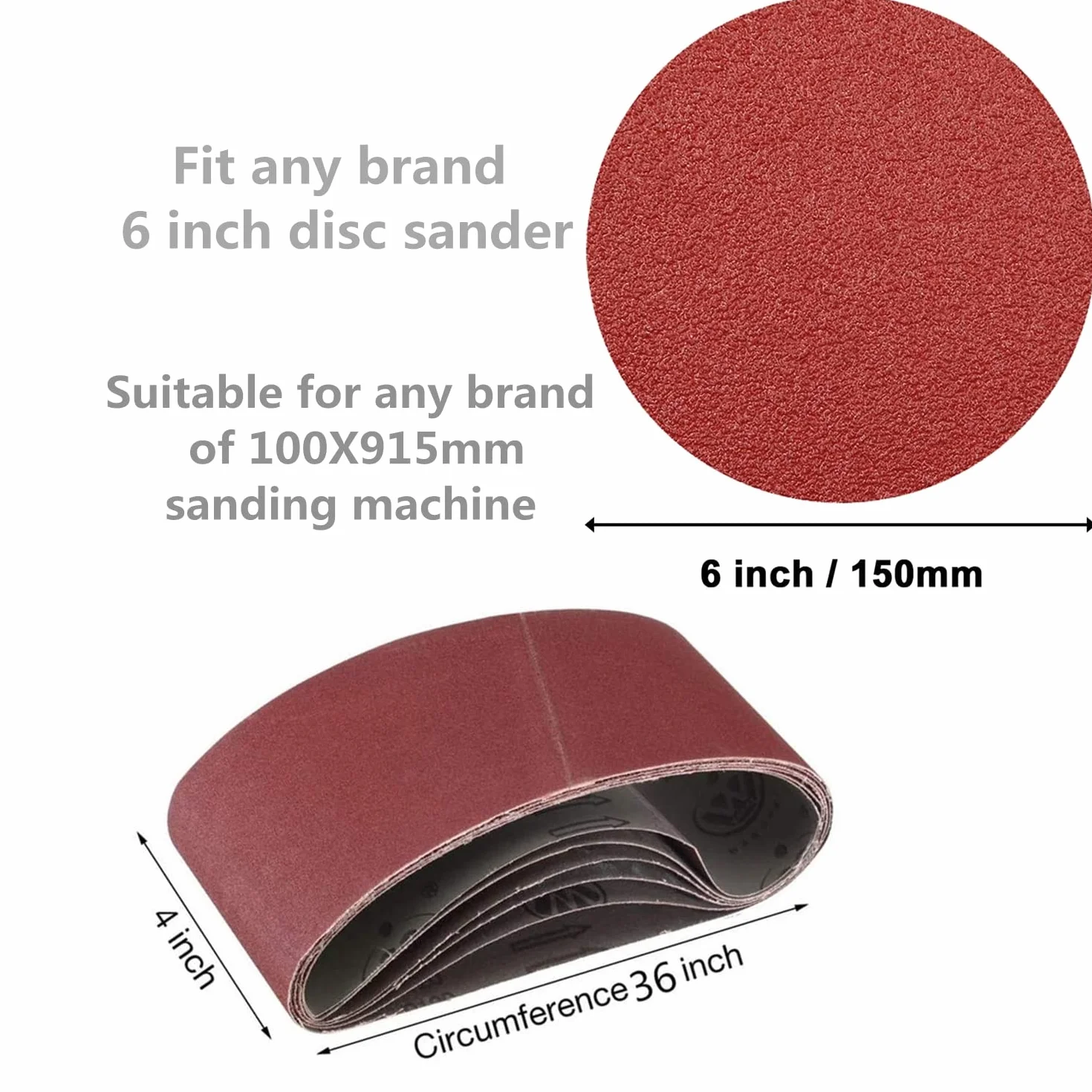 FEIHU taśmy ścierne i tarcze szlifierskie 100 x 915 mm 150 mm samoprzylepne