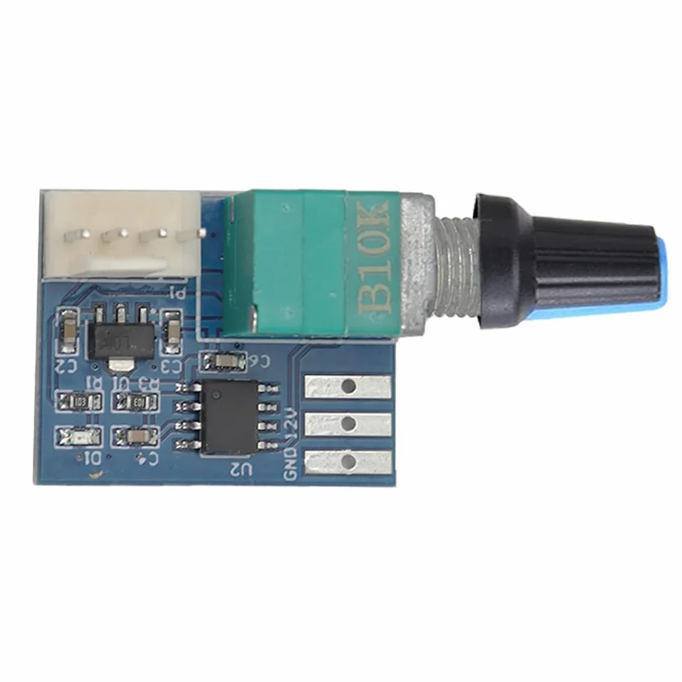 Alnicov Regulator prędkości wentylatora, sterowanie wentylatorem PWM, DC 12 V, 4-przewodowy, termostat PWM, regulator prędkości z przełącznikiem, 2 szt