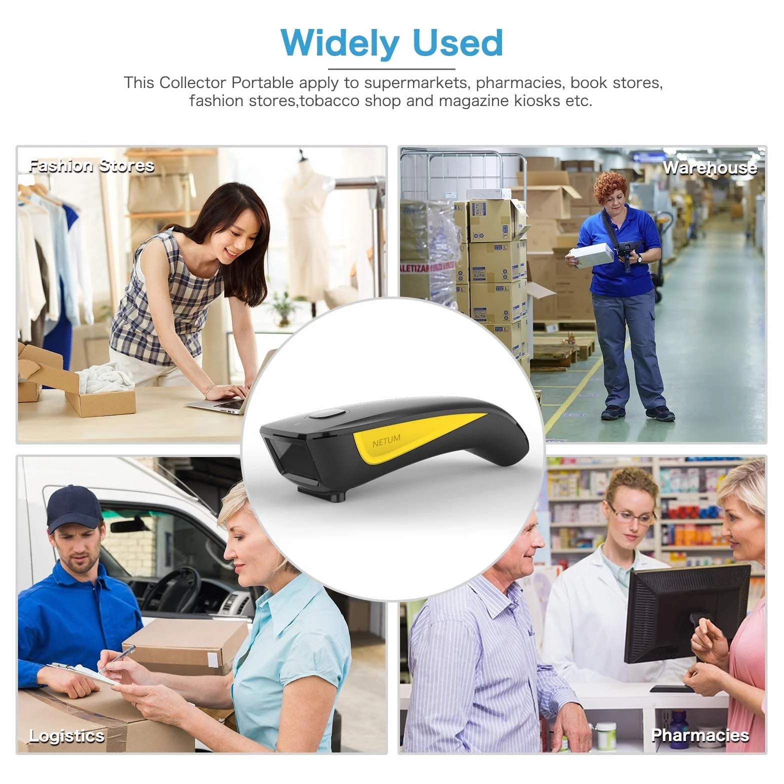 NETUM C750 Bezprzewodowy Skaner Kodów Kreskowych 1D 2D QR Bluetooth USB