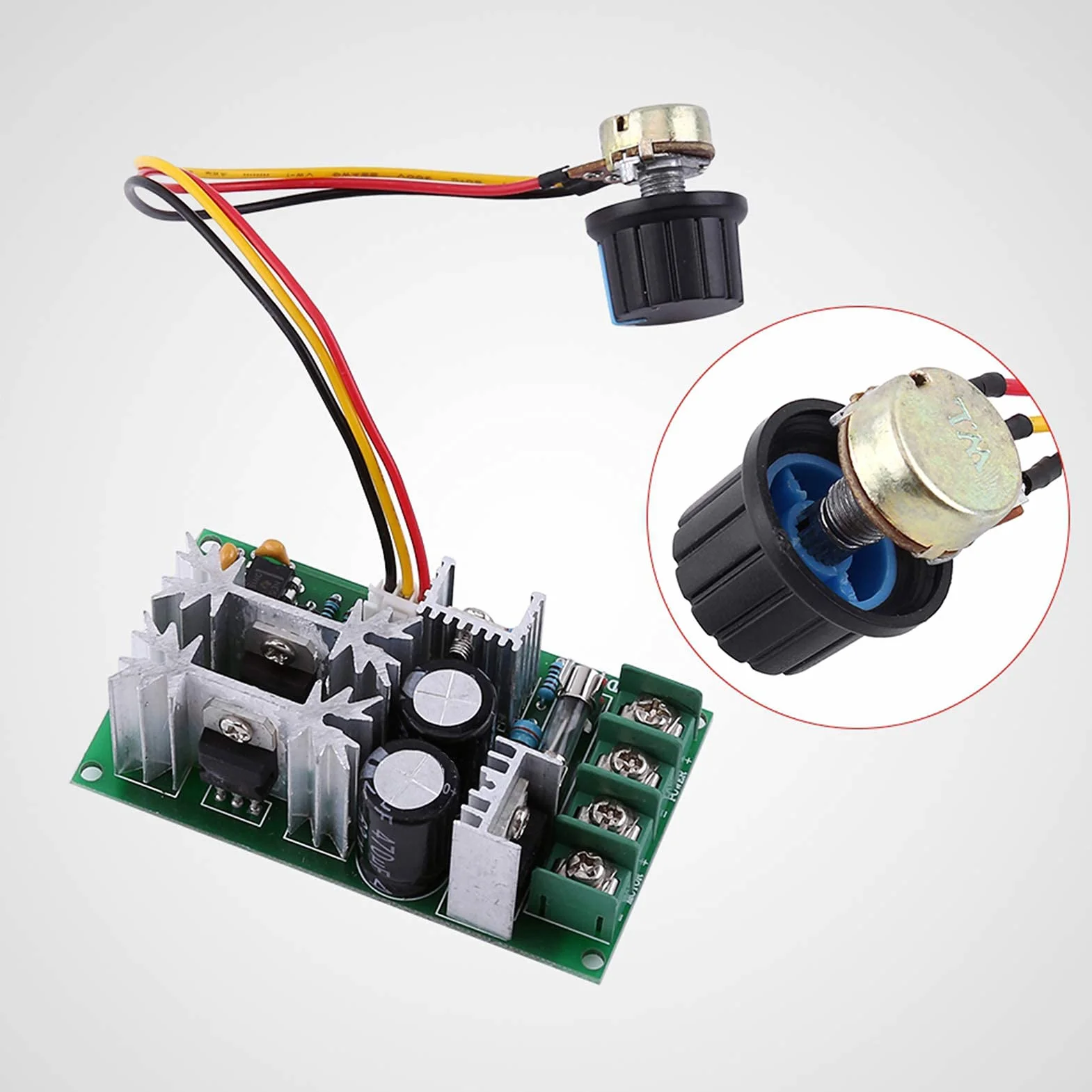 20A DC 10-60 V Regulowany Potencjometr 12 V 300 W, Potencjometr 12 V. Regulator Napięcia 1200 W PWM Przełącznik Kontrolera Prędkości Silnika Poprzez regulację Prądu