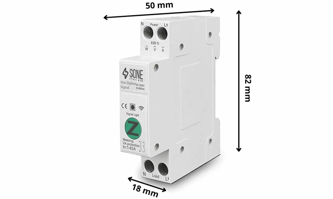 Przekaźnik ZIGBEE 63A TUYA SMART z pomiarem DIN zdalne sterowanie