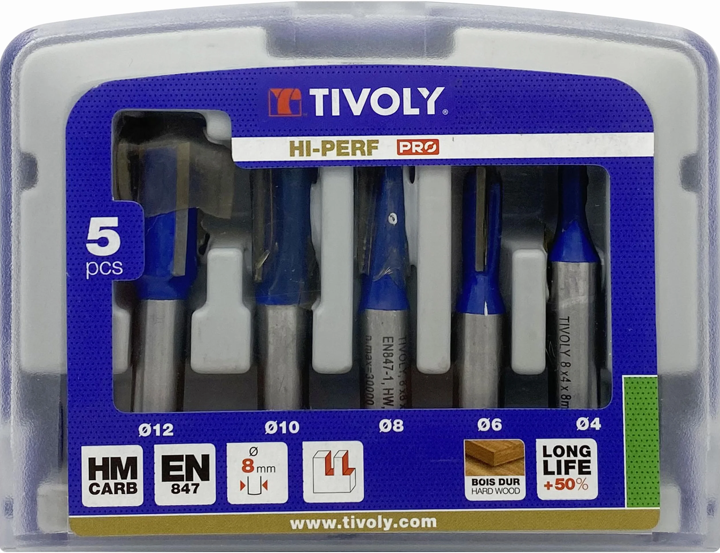 Tivoly XT606470001 frezarka górnowrzecionowa prawa zestaw 5-częściowy szary