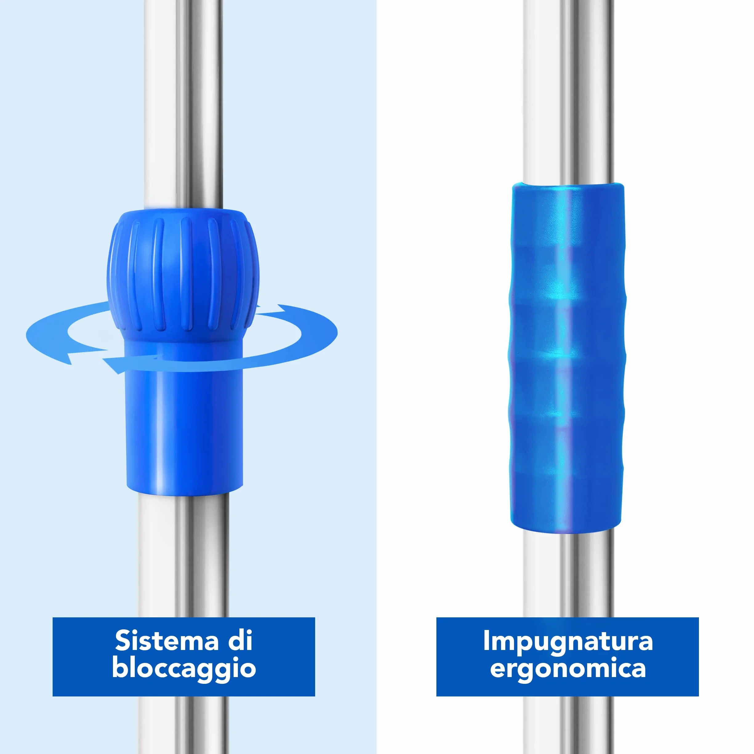 AIESI® Pręt kroplówki ze stali nierdzewnej z 4 plastikowymi haczykami i kołami obrotowymi z hamulcem, Hołd 2 100 ml sztyca, Gwarancja 24 miesiące