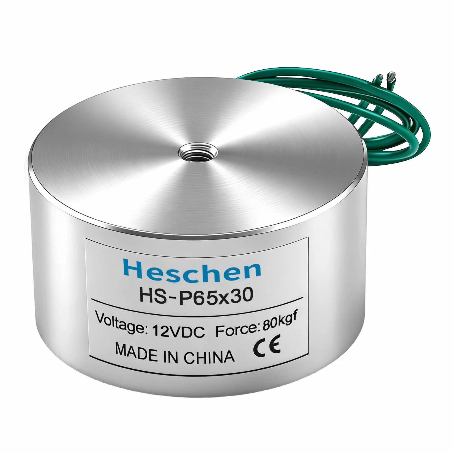 Heschen Elektromagnes elektromagnetyczny, P65/30, średnica zewnętrzna 65 mm, DC 12 V 13 W, 80 kg