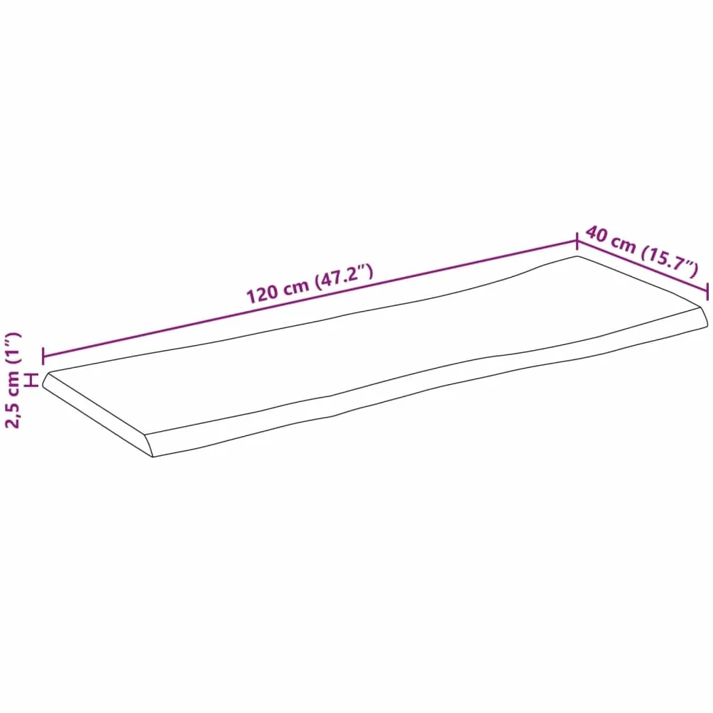 vidaXL Blat stołu lite drewno mango 120x40x2,5 cm naturalna krawędź