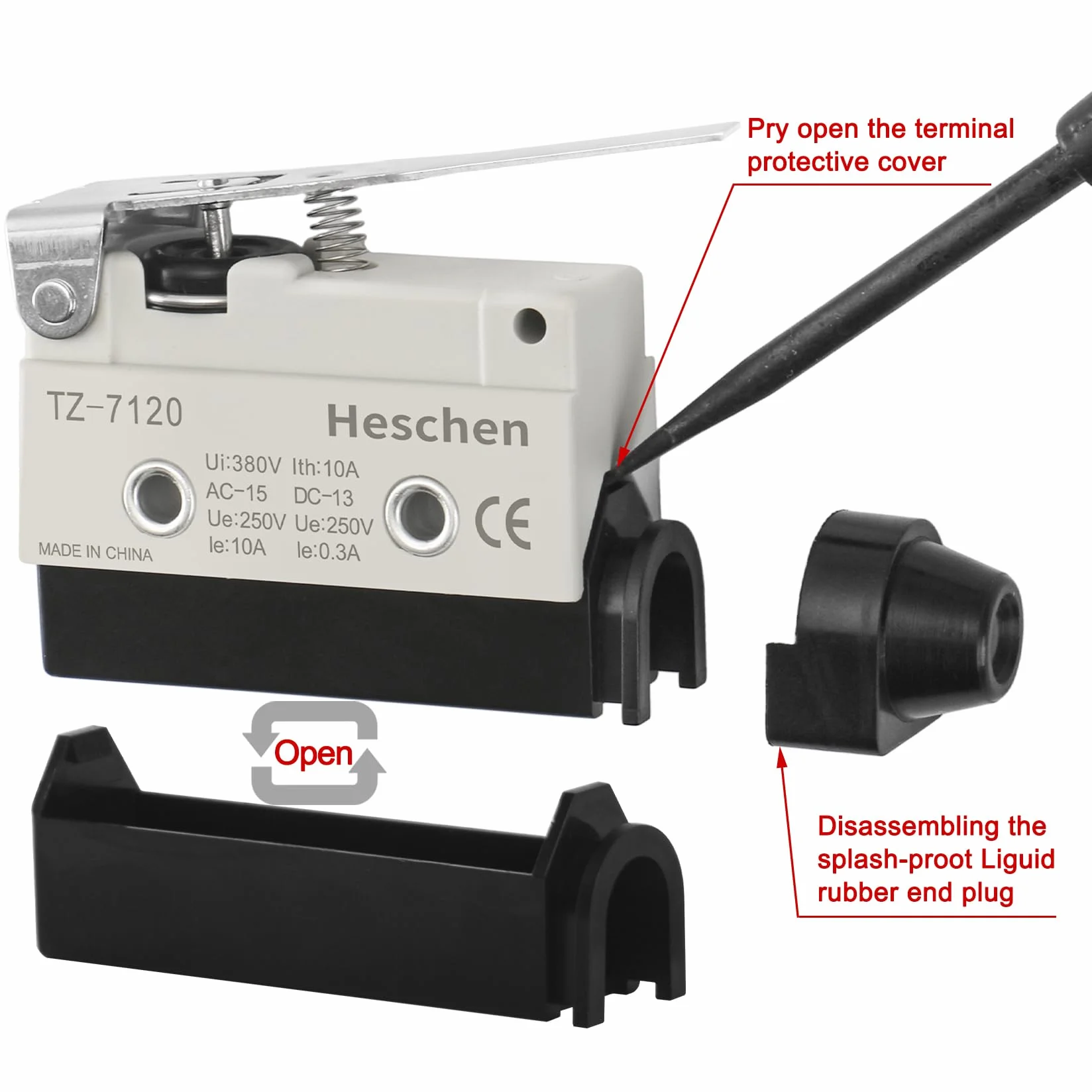 heschen Poziomy Limit przełącznik tz-7120 momtray zawias dźwignia Actuator AC 380 V 10 A Single bieguny