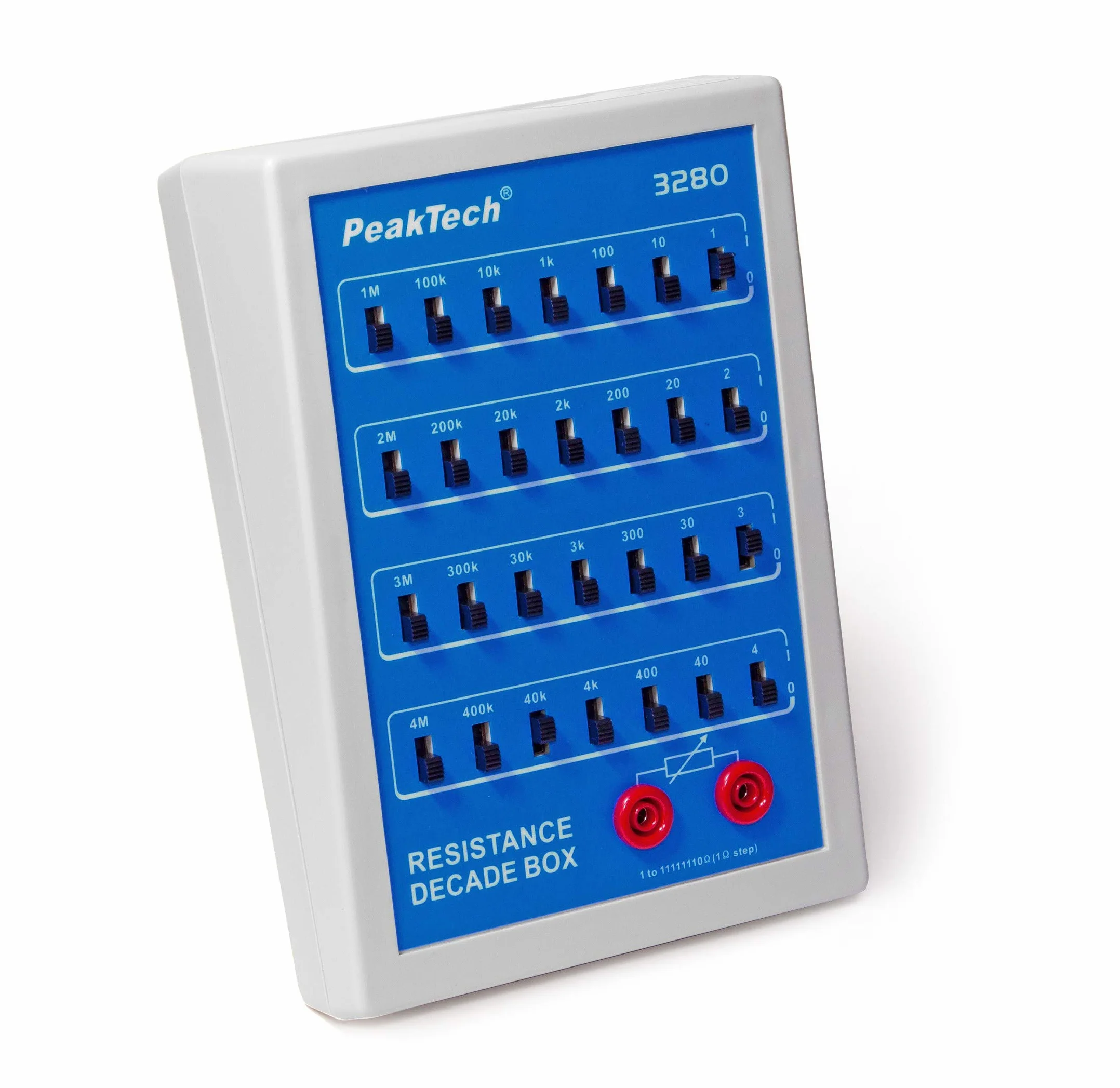 PeakTech P 3280 Dekada rezystancji, 1 Ω do 11,111 MΩ