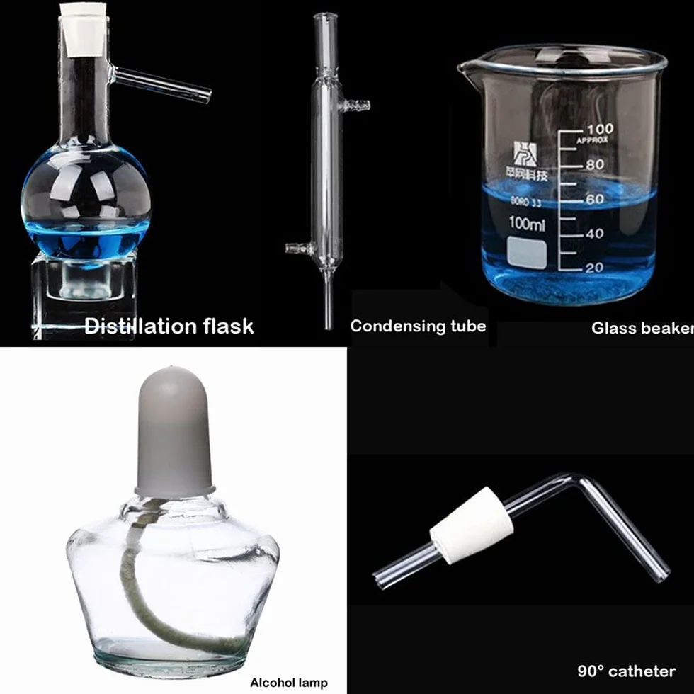 Destylator szklany do olejków eterycznych 100 ml zestaw 10 szt.