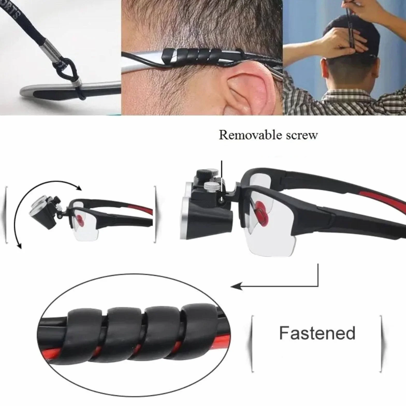 Lupy dentystyczne stomatologiczne lupa chirurgiczna lupa optyczna 3.5X420MM laboratorium stomatologiczne lornetka szkło powiększające soczewka,Black-2.5X