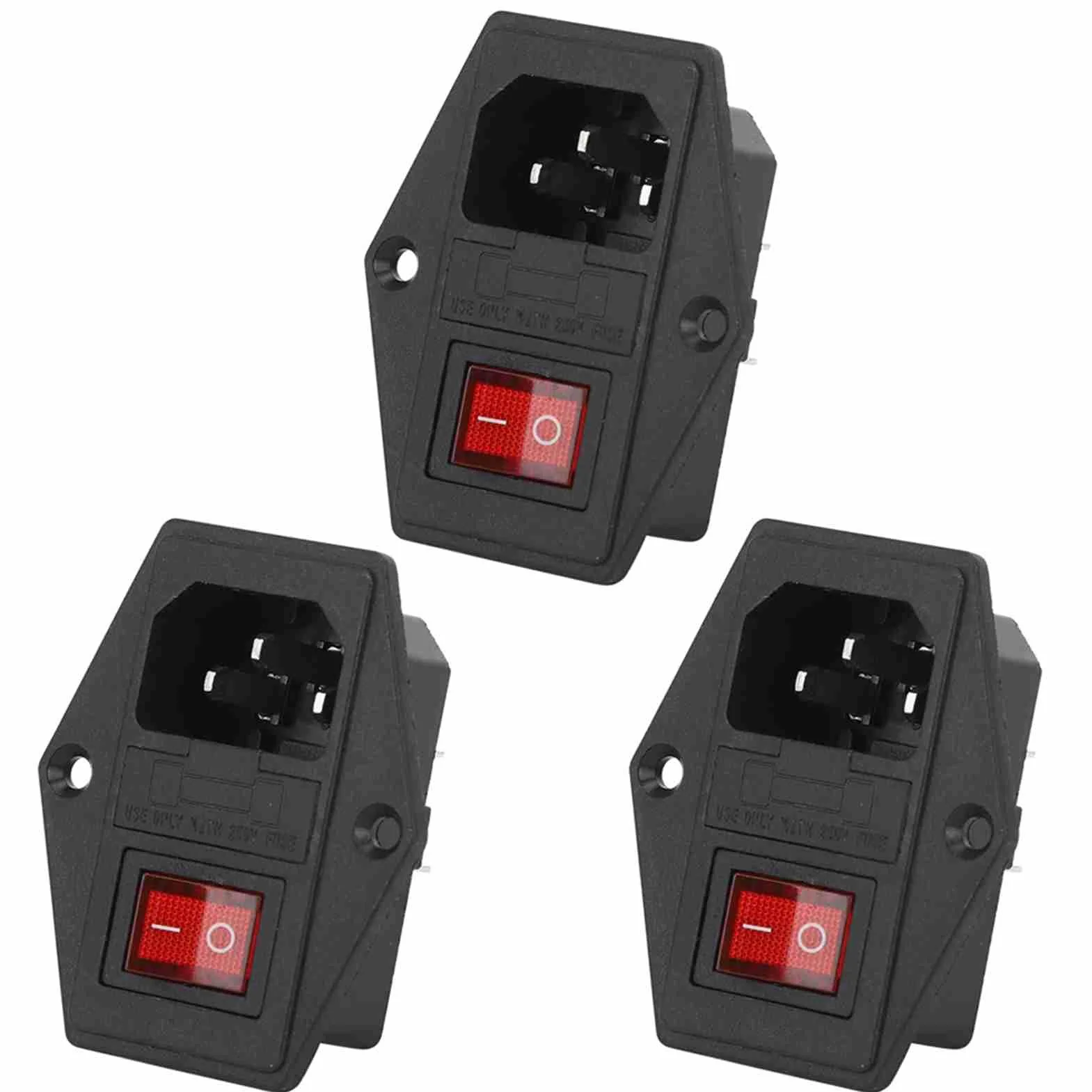 3-biegunowy przełącznik gniazdowy, wtyczka modułu wejściowego AC 16A 250V, wyłącznik bezpiecznikowy, mosiężny przełącznik kołyskowy, gniazdo wtykowe IEC320 C14 z wyłącznikiem (3 PAKIETY)