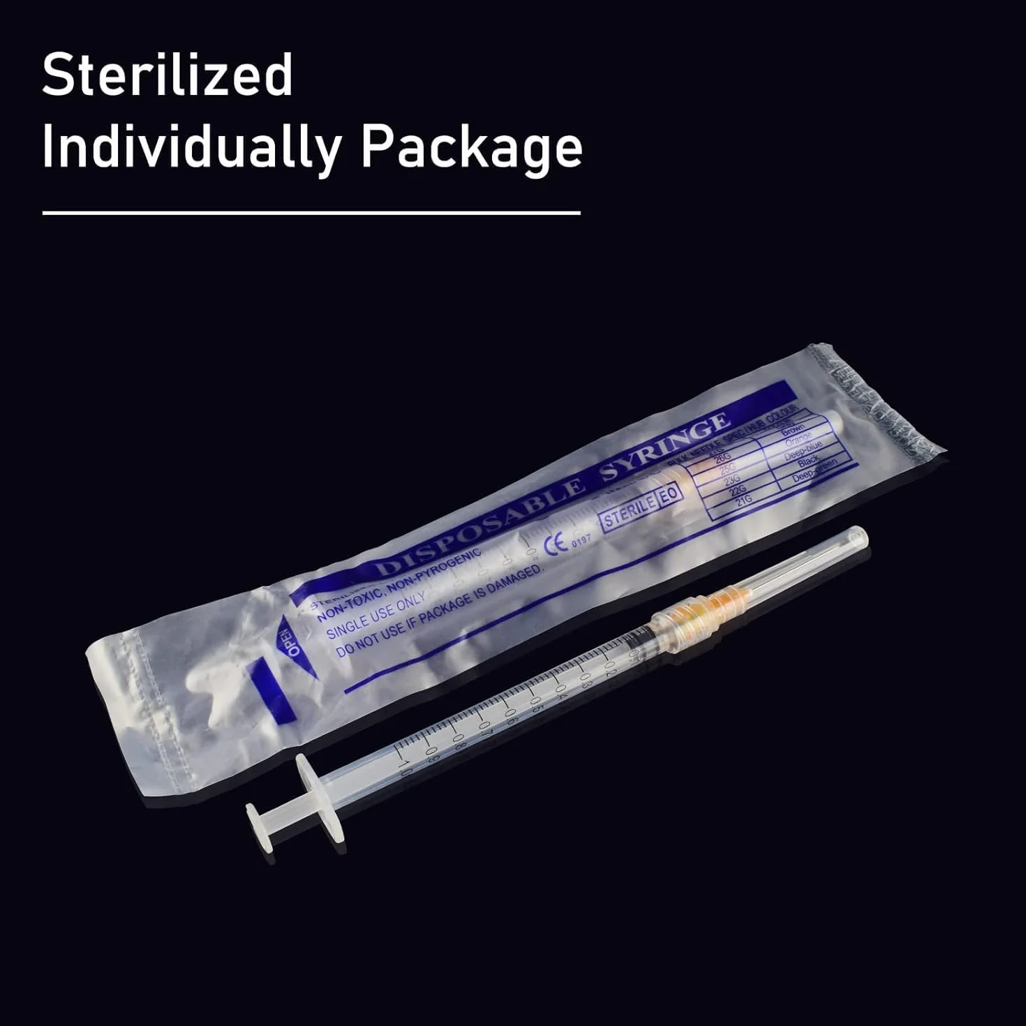Luer-Lock 25G-25 mm 1ml/cc Single Use Needle Tip 100 szt.