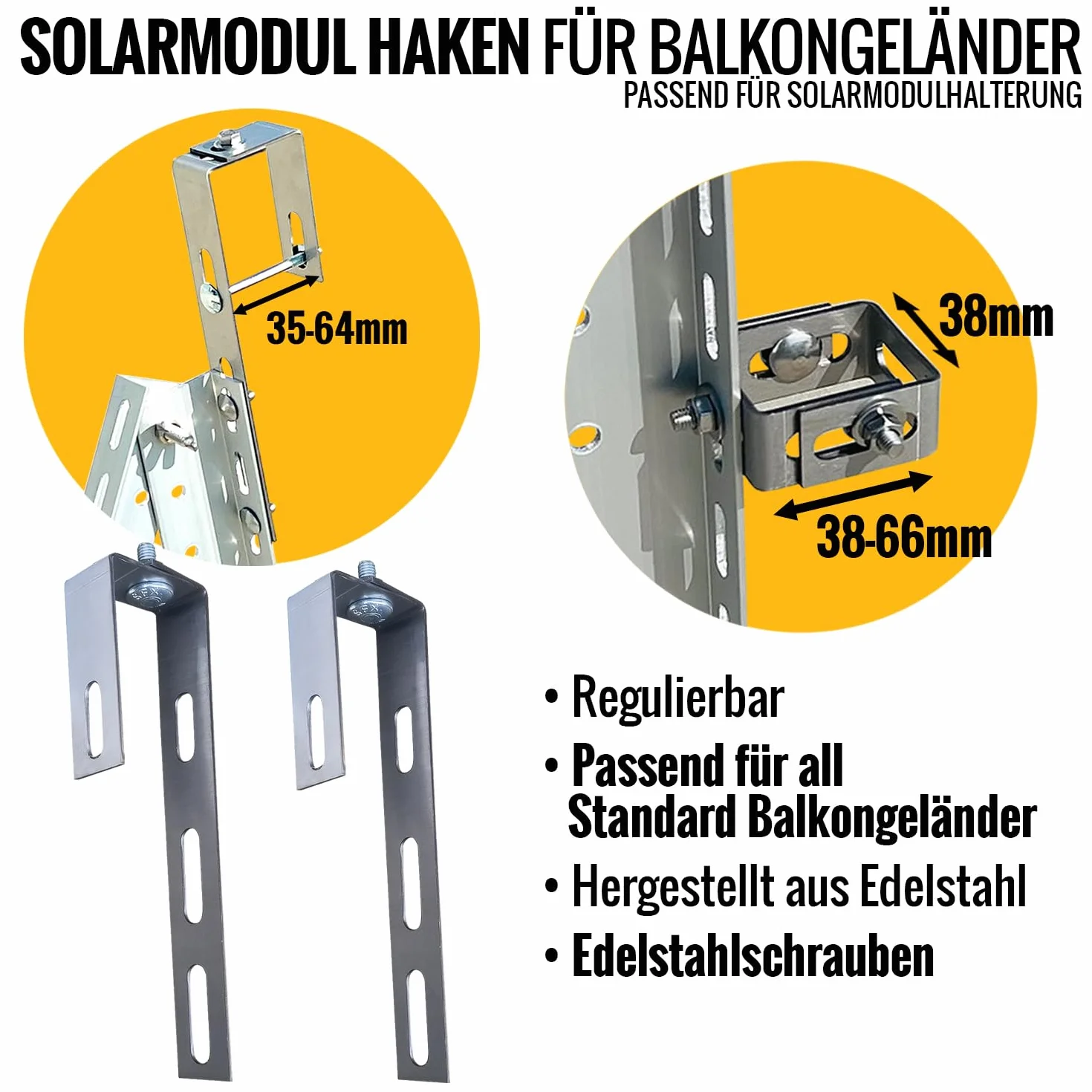 Uchwyt balkonowy ze stali nierdzewnej, hak balkonowy do PV