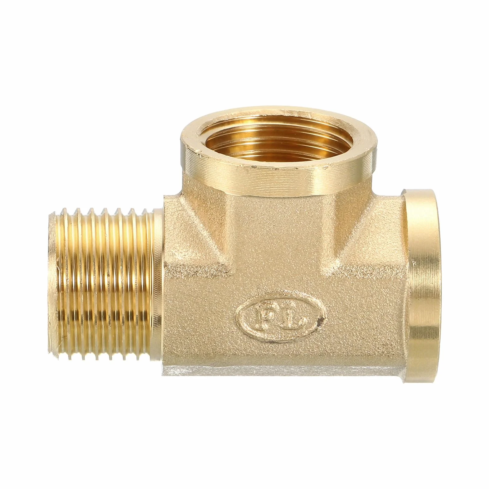 QUARKZMAN Trójnik mosiężny, 1/2" x 1/2" x 1/2" NPT 3-drożny łącznik adapter do transportu gazu, 1 szt