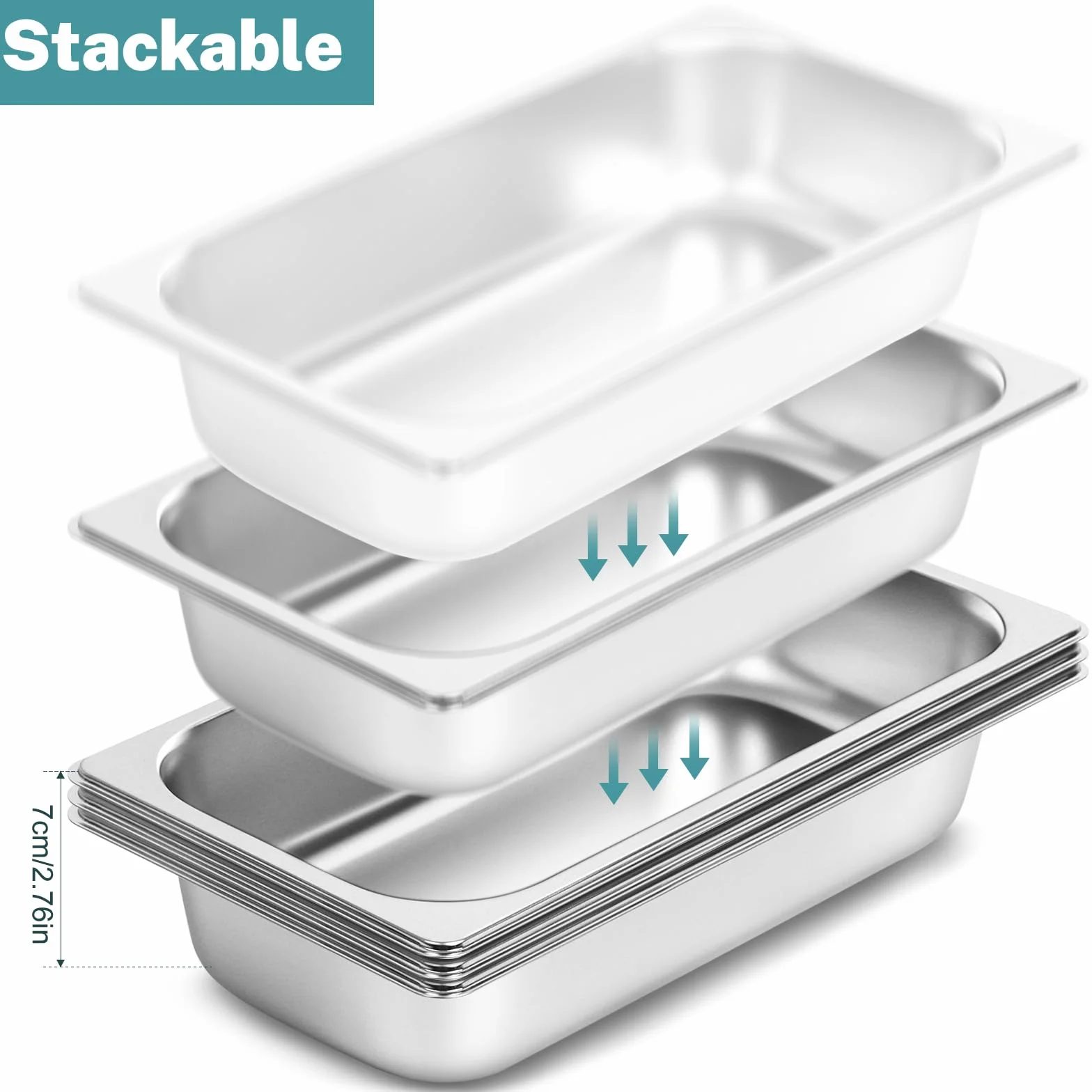 Zestaw misek do panierowania ze stali nierdzewnej GN 1/3 32,5x17,5x6,5 cm prostokątne pojemniki gastronomiczne