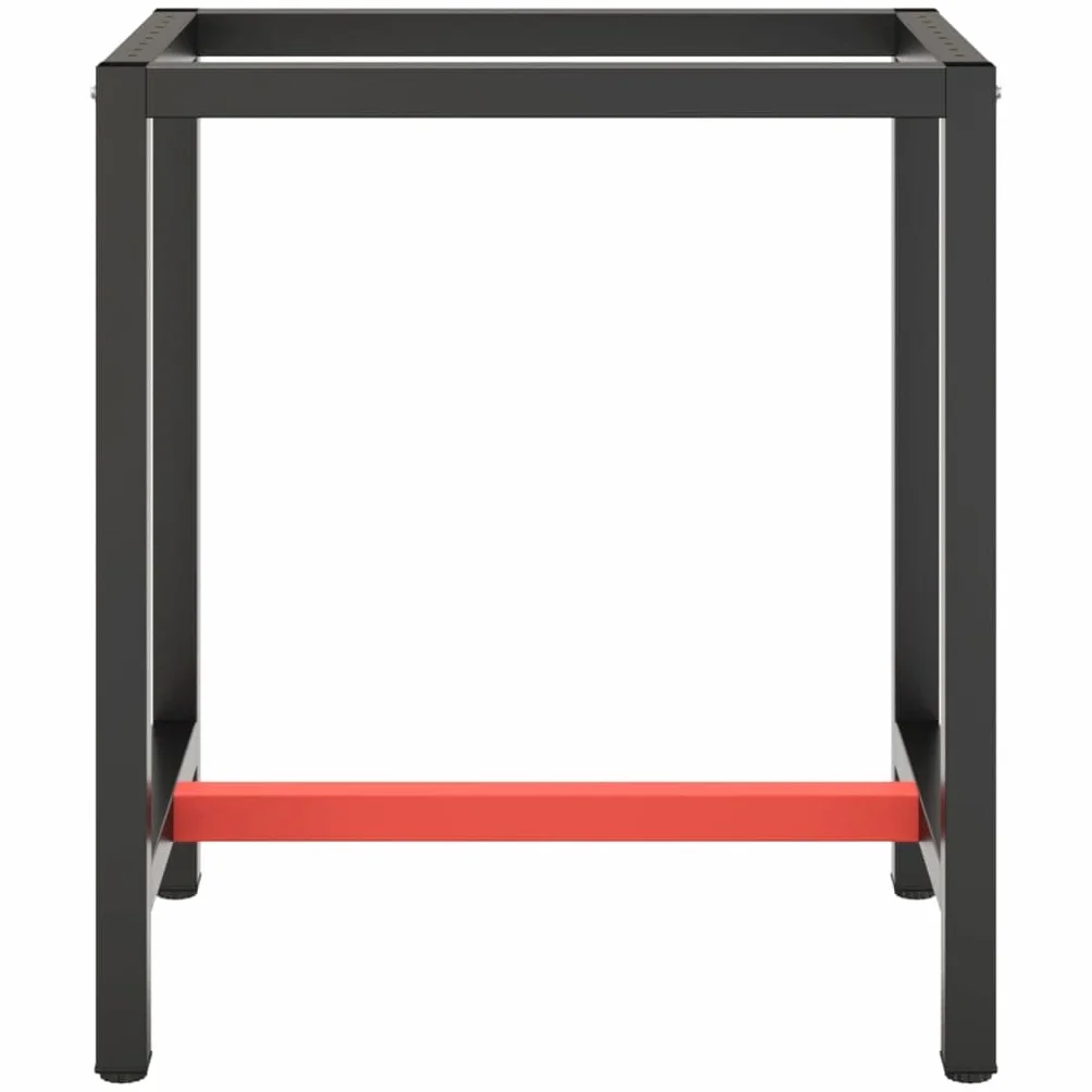 vidaXL Rama do stołu roboczego, czerwono-czarna, 70x50x79 cm, metal, rama do stołu warsztatowego, podstawa do stołu roboczego, podstawy do stołu warsztatowego